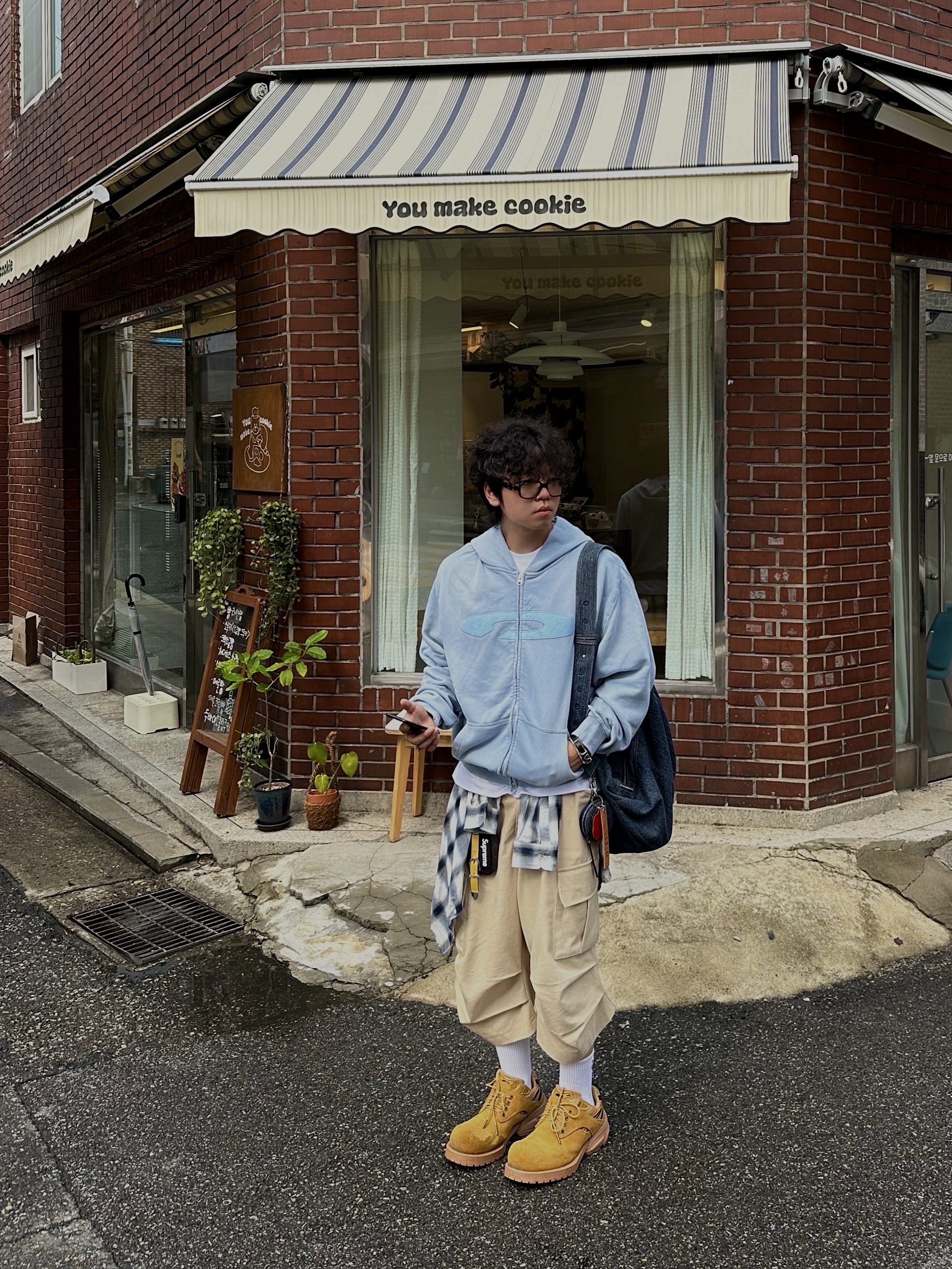 Millo Archive Ombre Check Shirt Navy, Remagine Hybrid Derby Shoes Starting Bigger Wheat 착용 스타일 - 1