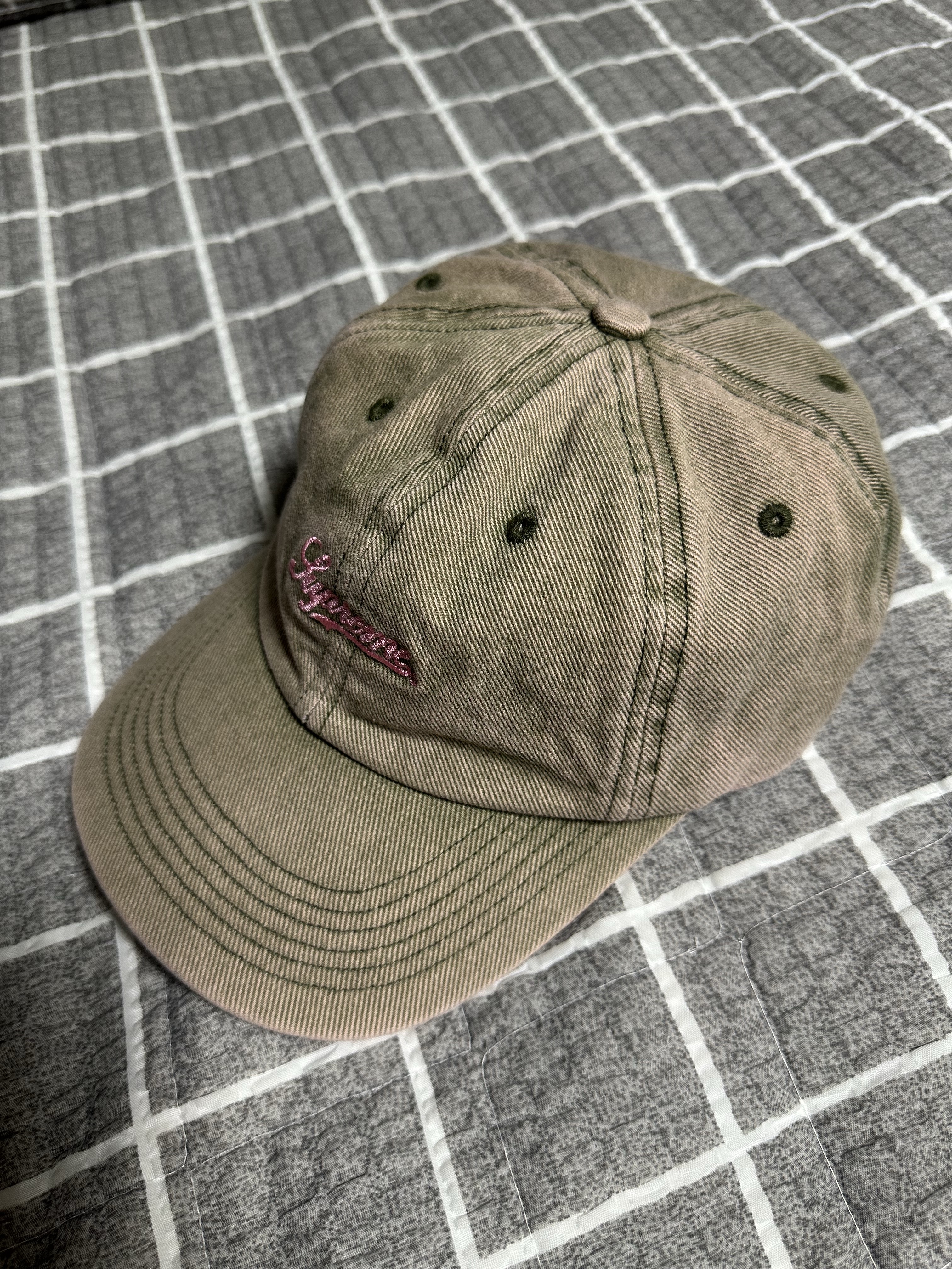 Supreme Washed Twill 6-Panel Green - 22SS, Dickies Loose Fit Double Knee Work Pants Khaki 착용 스타일 - 2