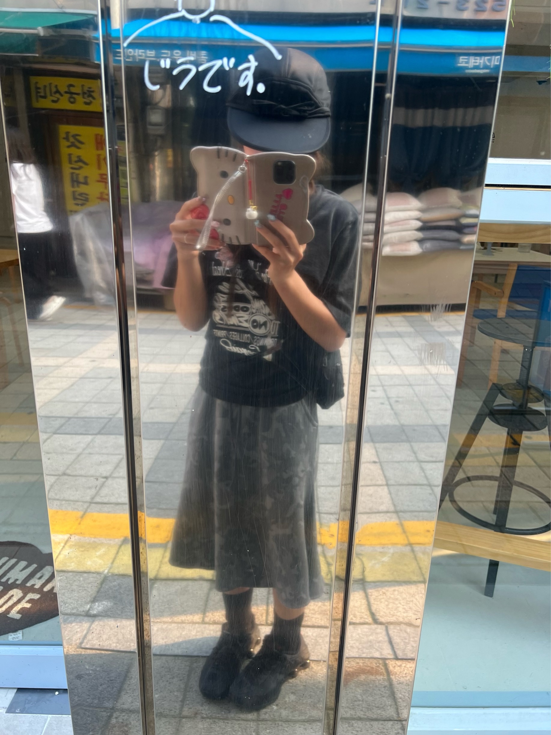 YOUCHE QS Duck Cap Black, (W) Nike Shox R4 Black 착용 스타일