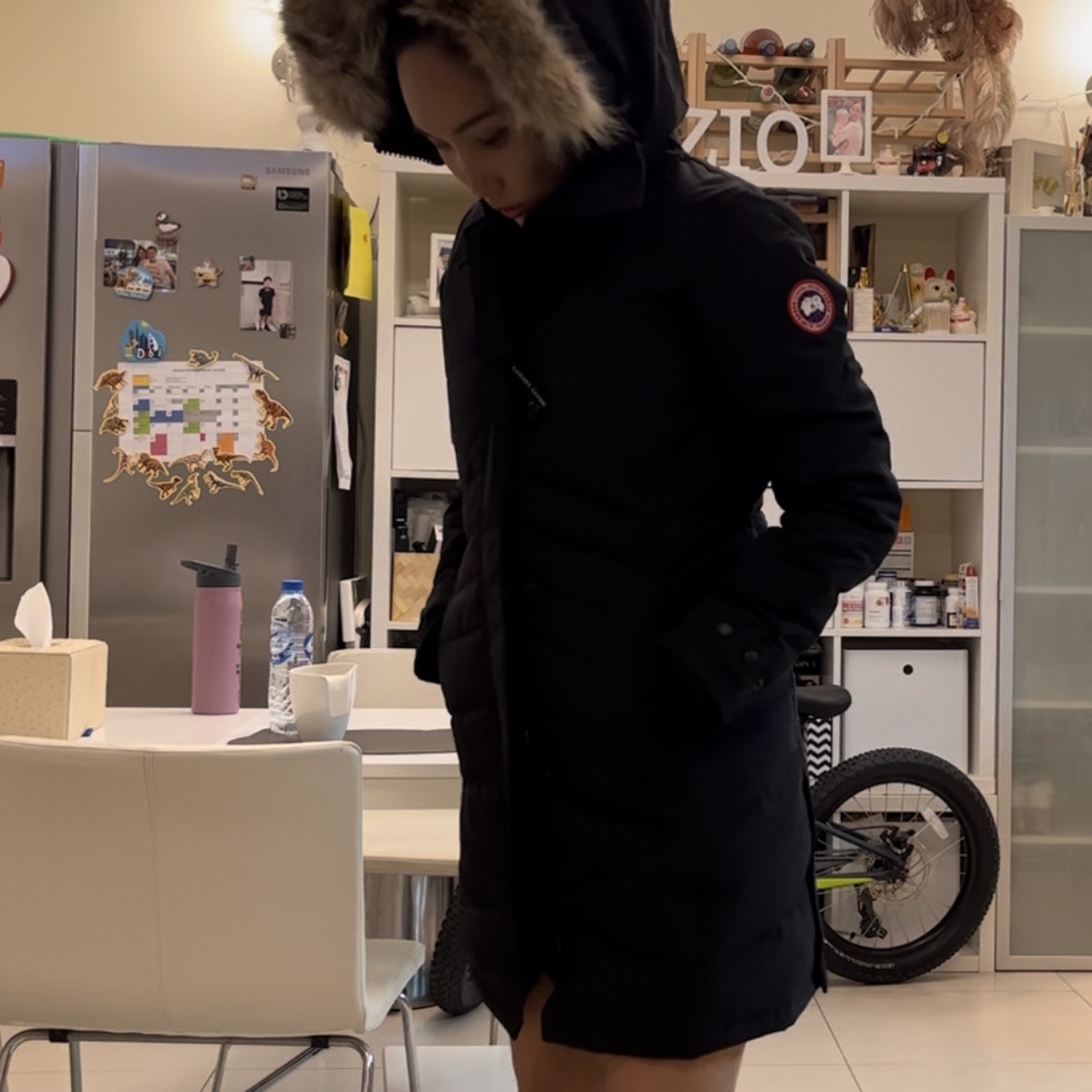 (W) Canada Goose Lorette Parka Heritage Black 착용 스타일 - 4