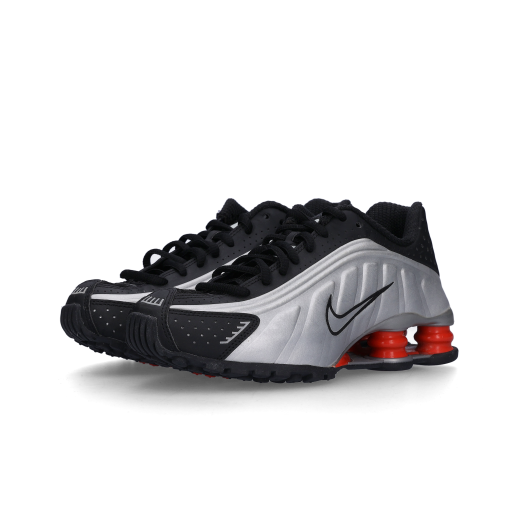 Nike Shox R4 Black and Metallic Silver