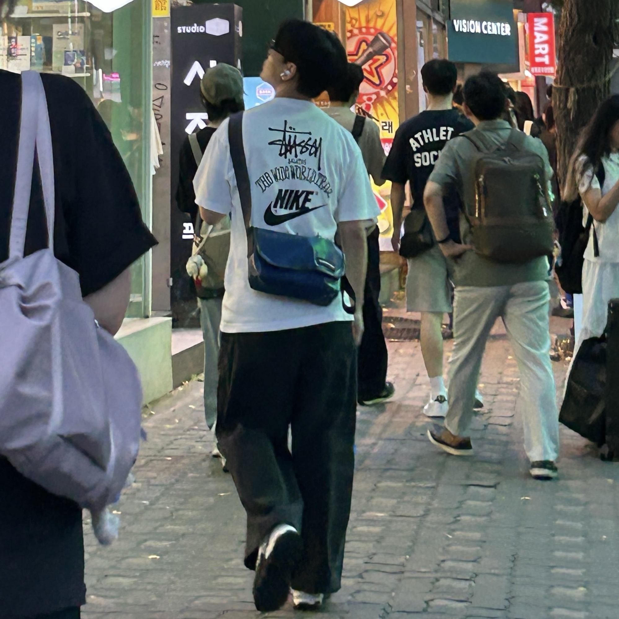 Salomon x MM6 Maison Margiela X-ALP White, Nike x Stussy T-Shirt White (DV1774-100) 착용 스타일