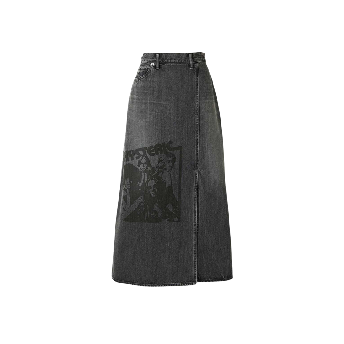 (W) Hysteric Glamour Hysteric Girls Slit Denim Long Skirt Black 상세 이미지 1