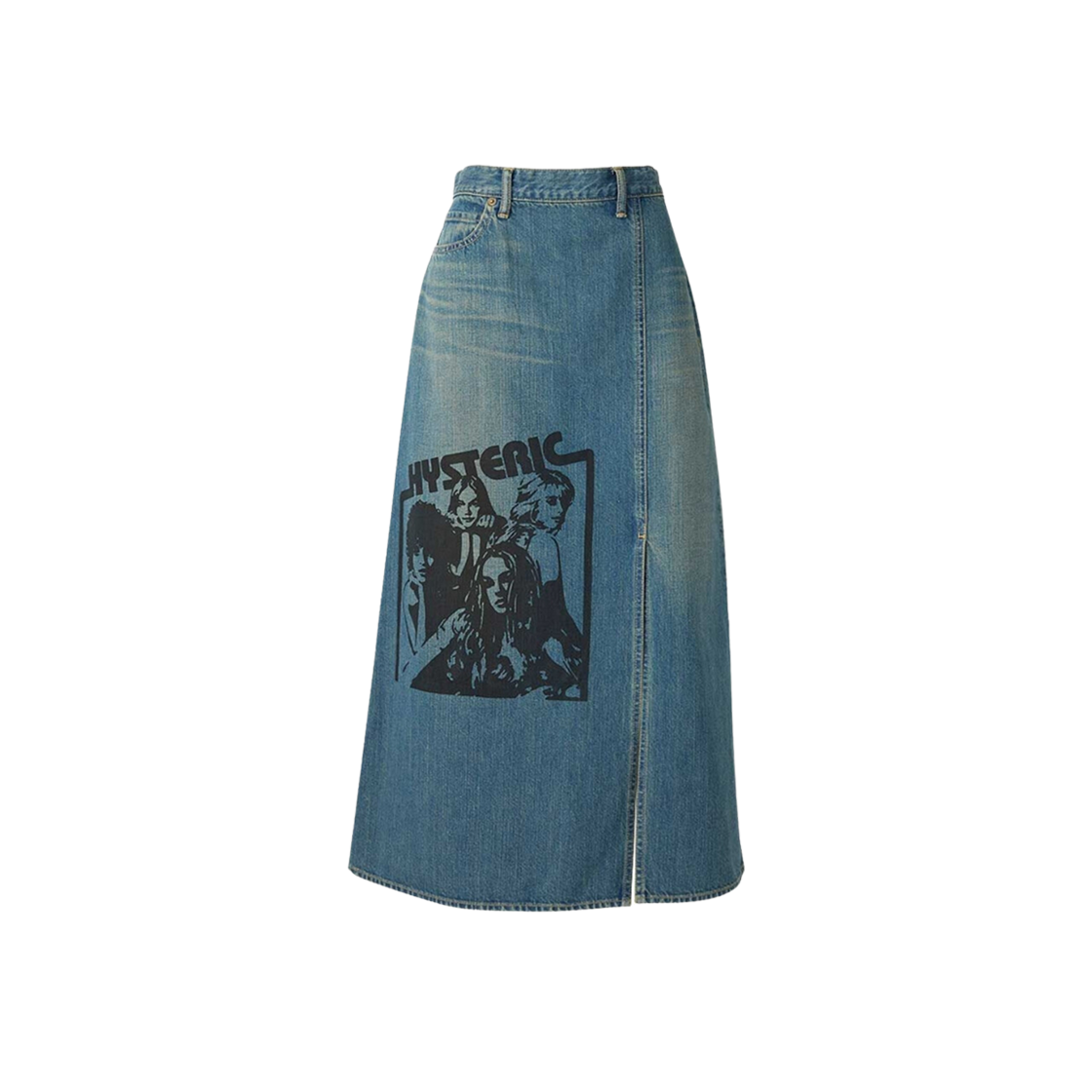 (W) Hysteric Glamour Hysteric Girls Slit Denim Long Skirt Light Indigo Blue 상세 이미지 1