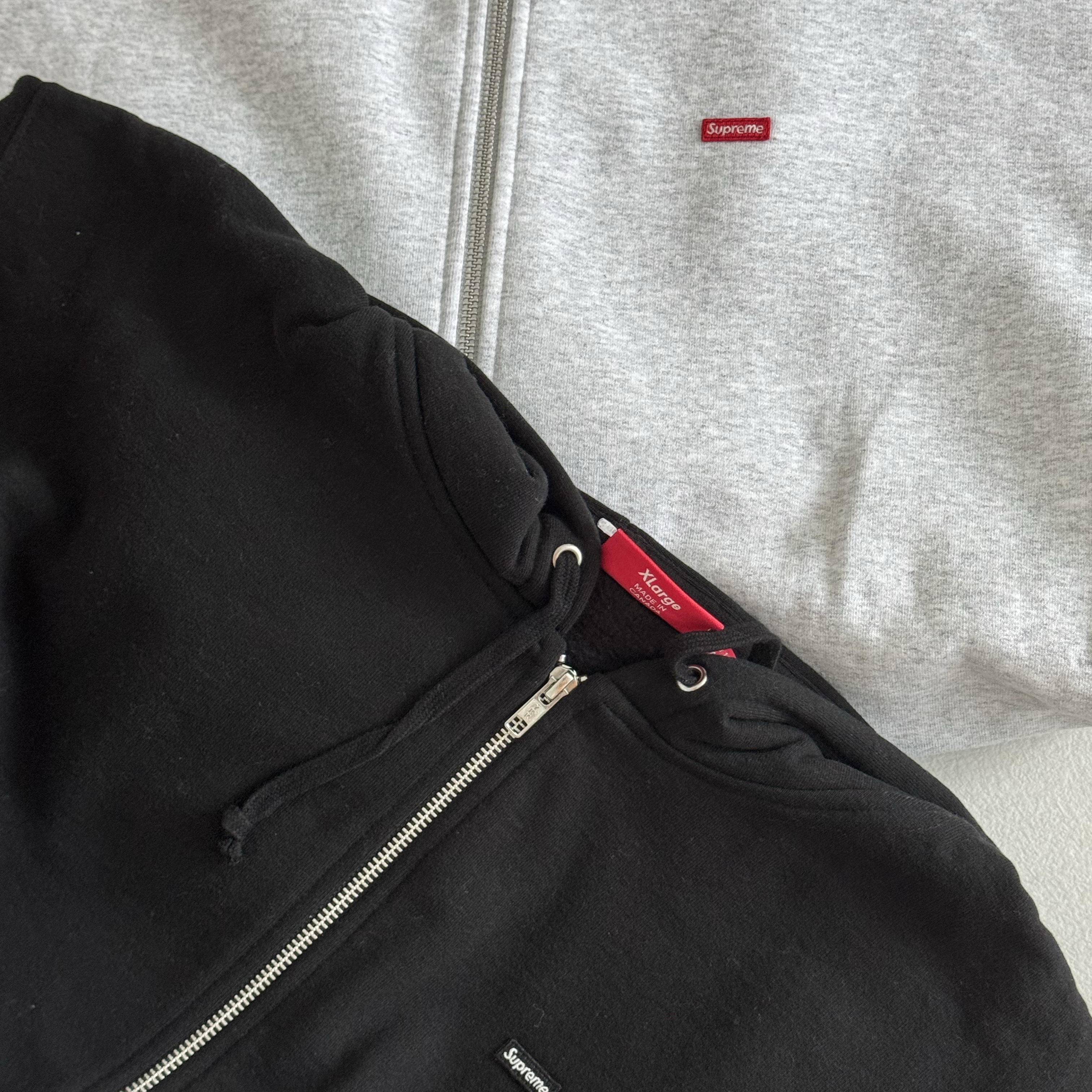 Supreme Small Box Zip Up Hooded Sweatshirt Black - 24FW, Supreme Small Box Zip Up Hooded Sweatshirt Ash Grey - 24FW 착용 스타일