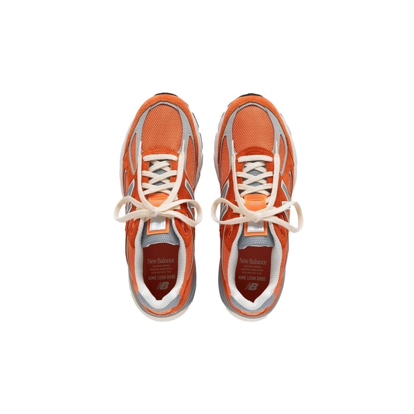 New Balance x Aime Leon Dore 990v4 Made in USA Red Clay Cream 착용 스타일 - 2
