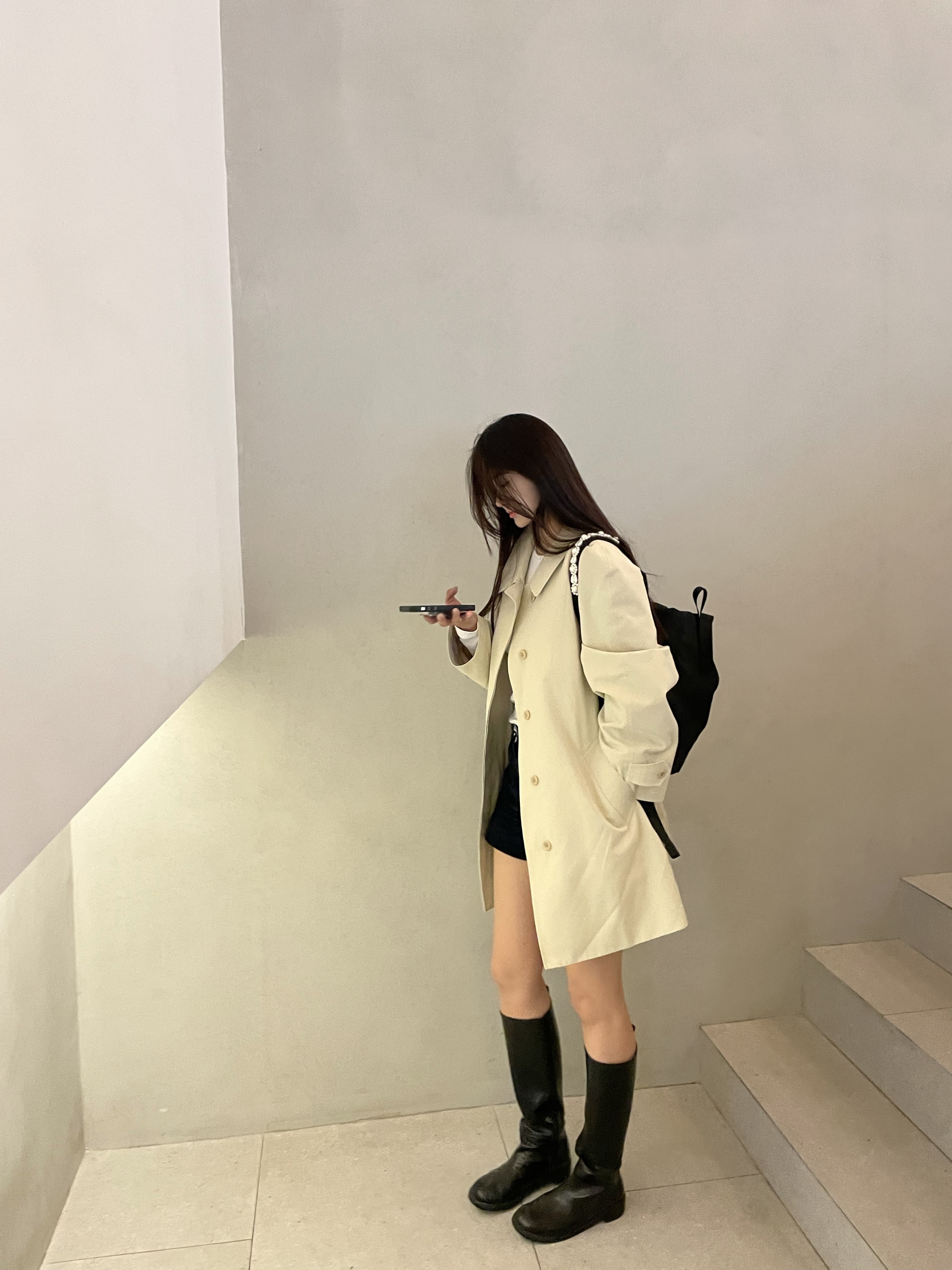 Simone Rocha Beaded Lace Up Military Backpack Black Pearl 착용 스타일 - 1