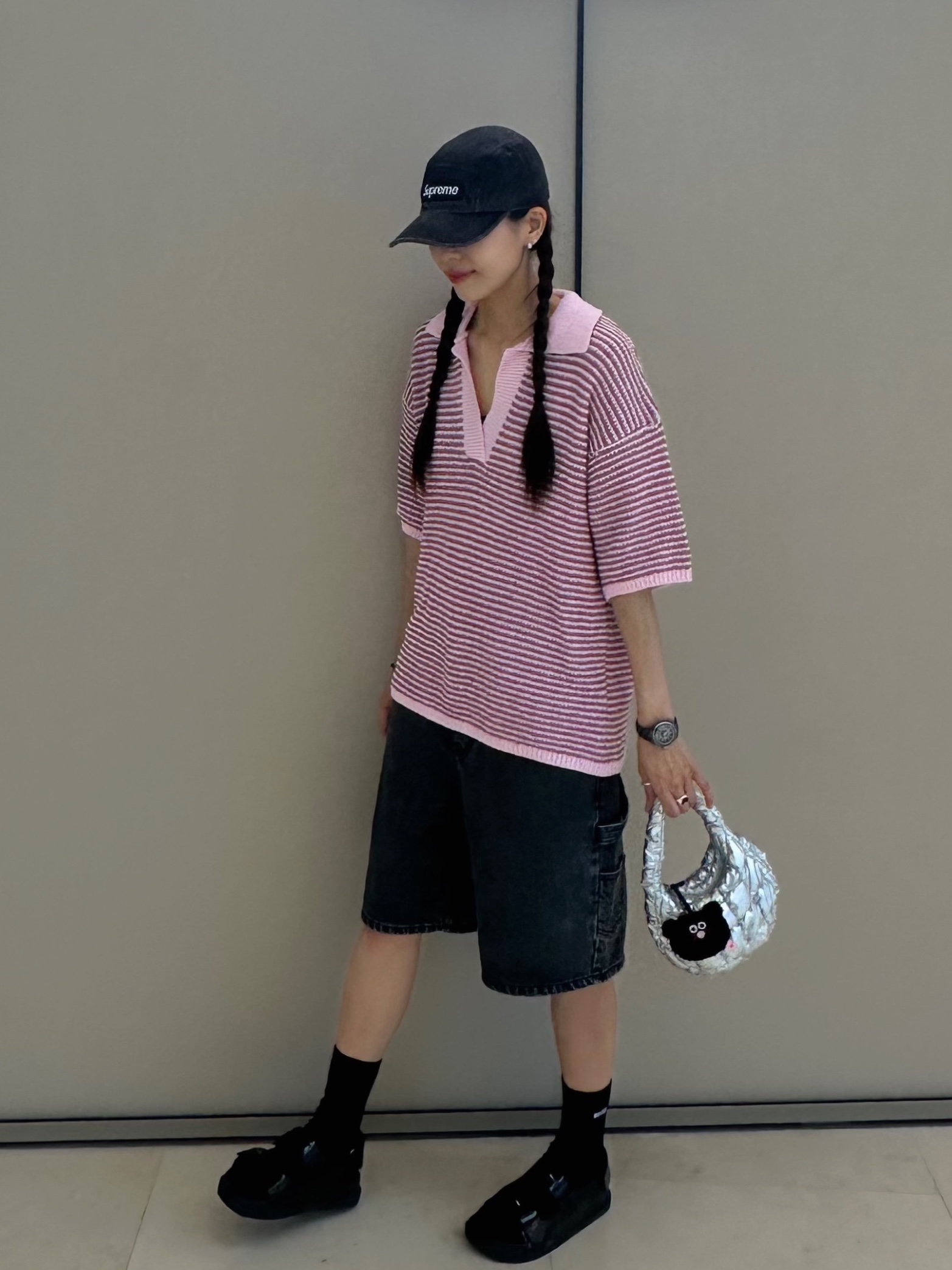 Supreme Denim Camp Cap Black - 23SS, Chanel J12 Watch 33mm Quartz Black 착용 스타일 - 2