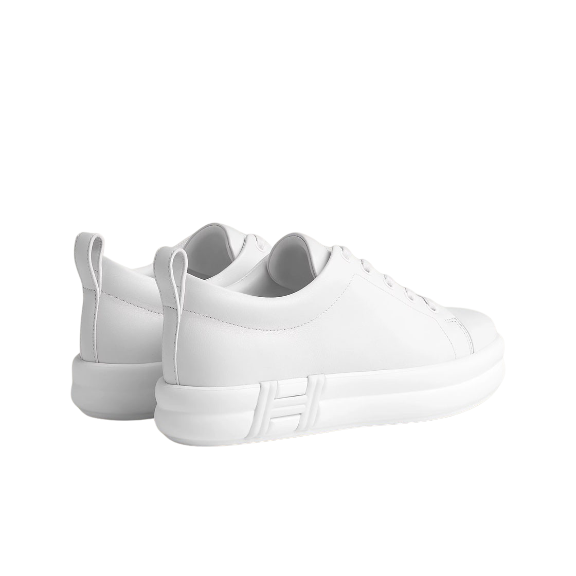 (W) 에르메스 해피 스니커즈 카프스킨 & 블랑((W) Hermes Happy Sneakers Calfskin & Blanc) - 3