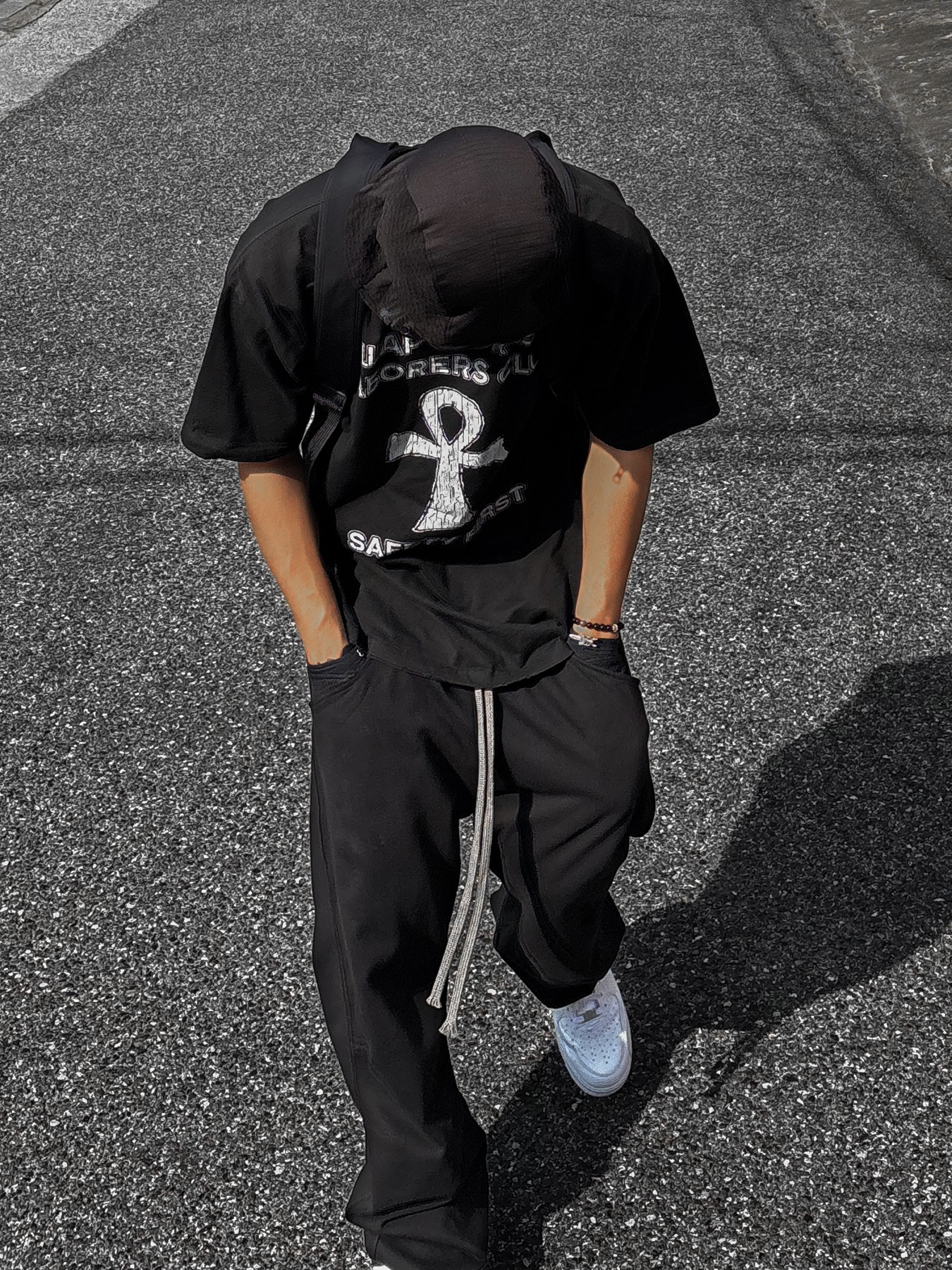 Wapworks Flare Layerd Sweat Pants Black, Nike x Supreme Air Force 1 Low White 착용 스타일 - 1