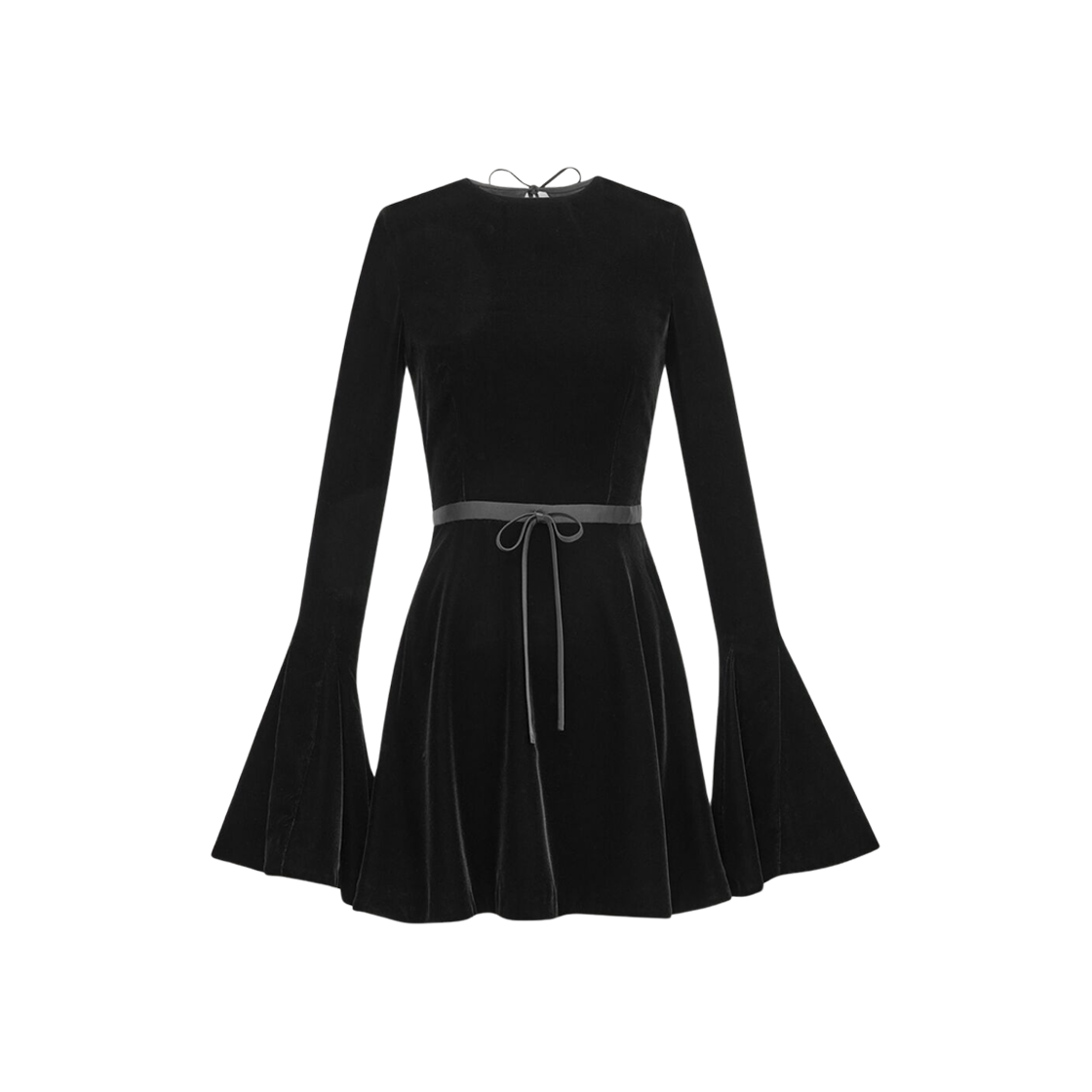 (W) Saint Laurent Backless Skater Dress In Velvet Black 상세 이미지 1