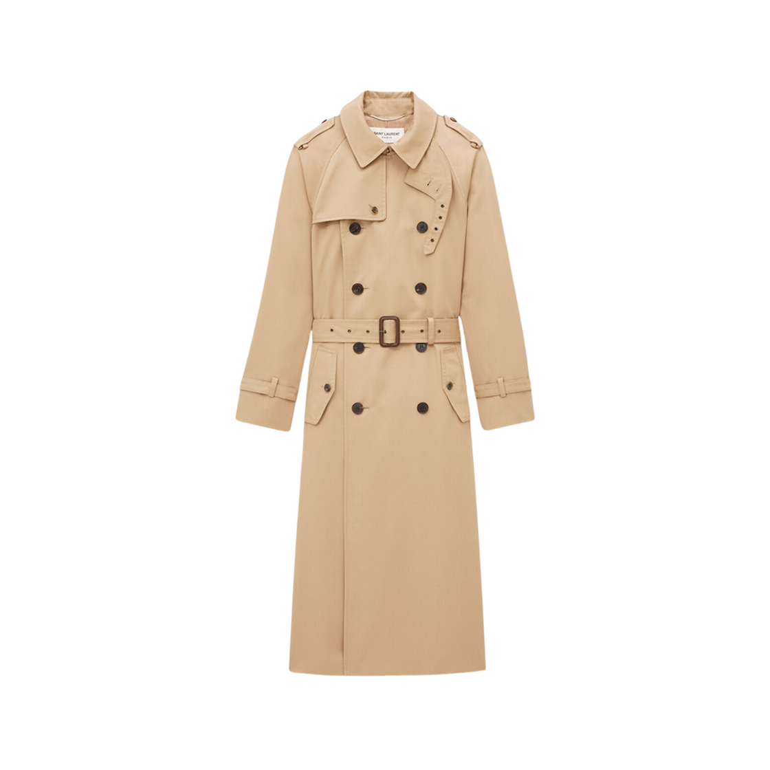 Saint Laurent Trench Coat In Gabardine Sable 상세 이미지 2