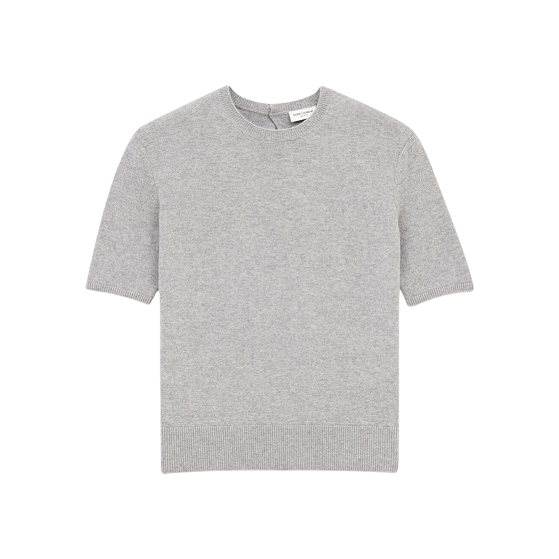 (W) Saint Laurent T-Shirt Sweater In Wool Gris Chine 상세 이미지 1