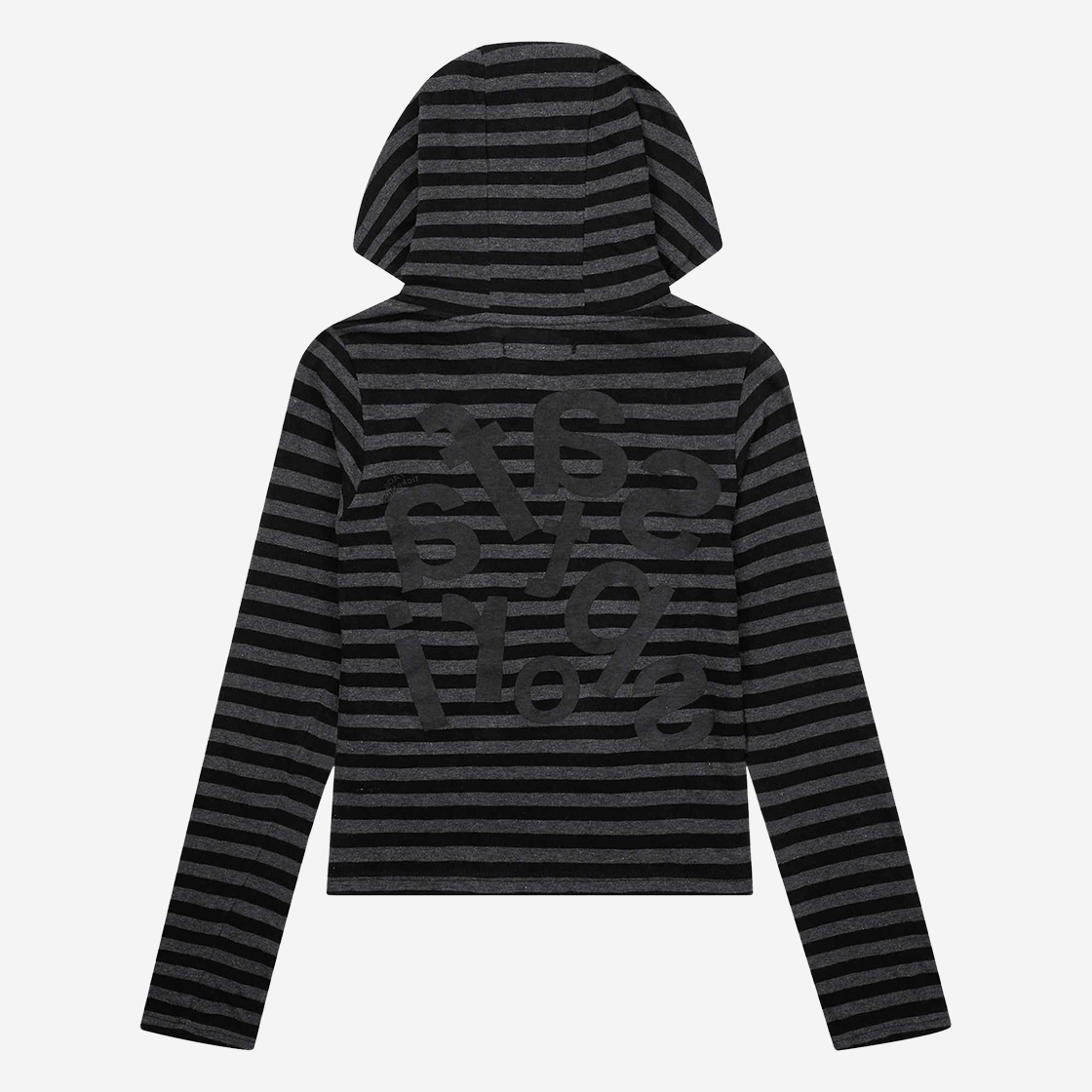 [SAFARISPOT] TICKETING STRIPE BORDER HOODIE 4COLORS 韓国人気 사파리스팟 1/2 티켓팅 스트라이프 보더 후디 그레이
