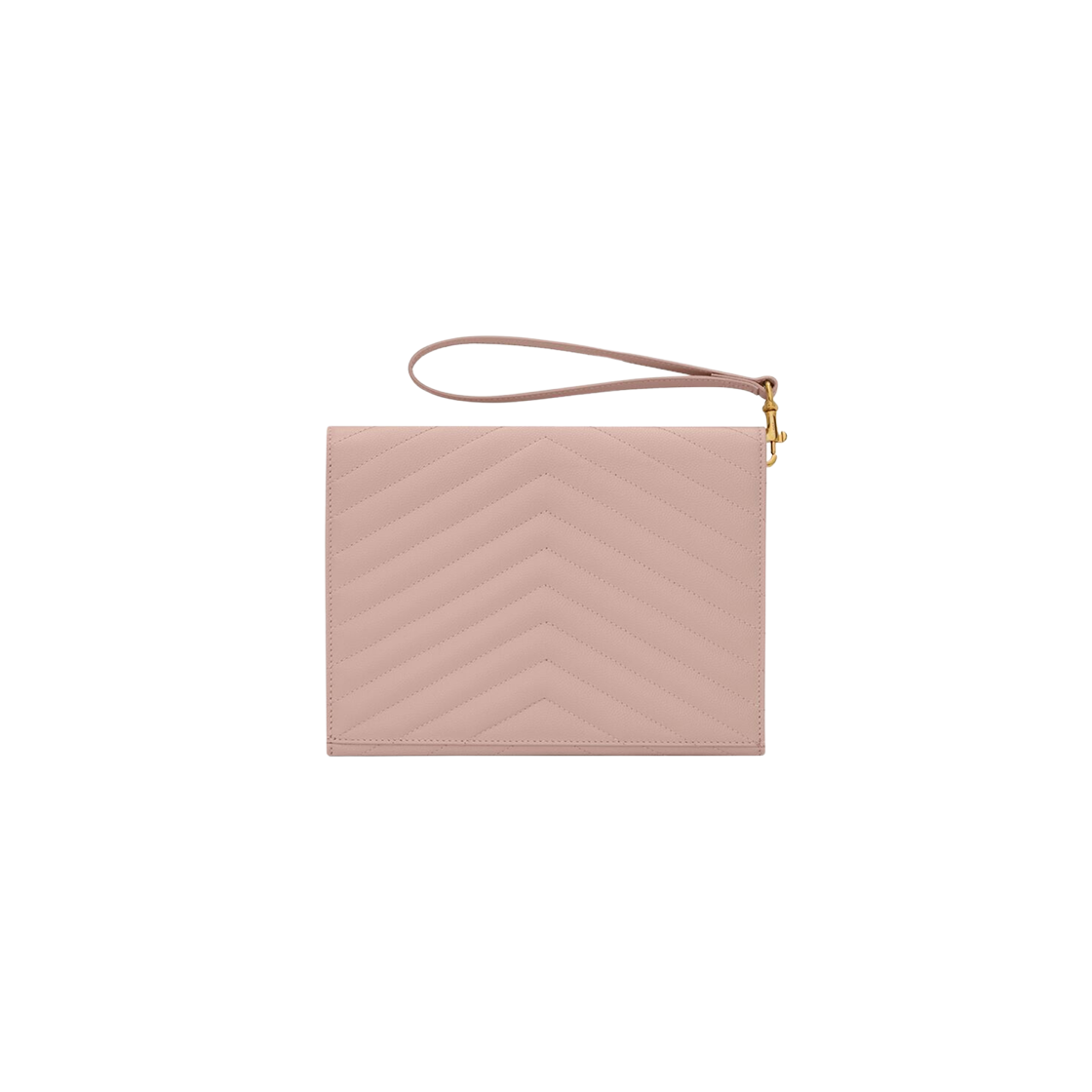 Saint Laurent Cassandre Matelasse Flap Pouch In Grain De Poudre Leather Pale Pink 상세 이미지 2