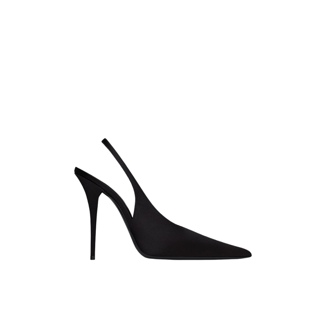 (W) Saint Laurent L'entracte Slingback Pumps In Satin Crepe Black 상세 이미지 1