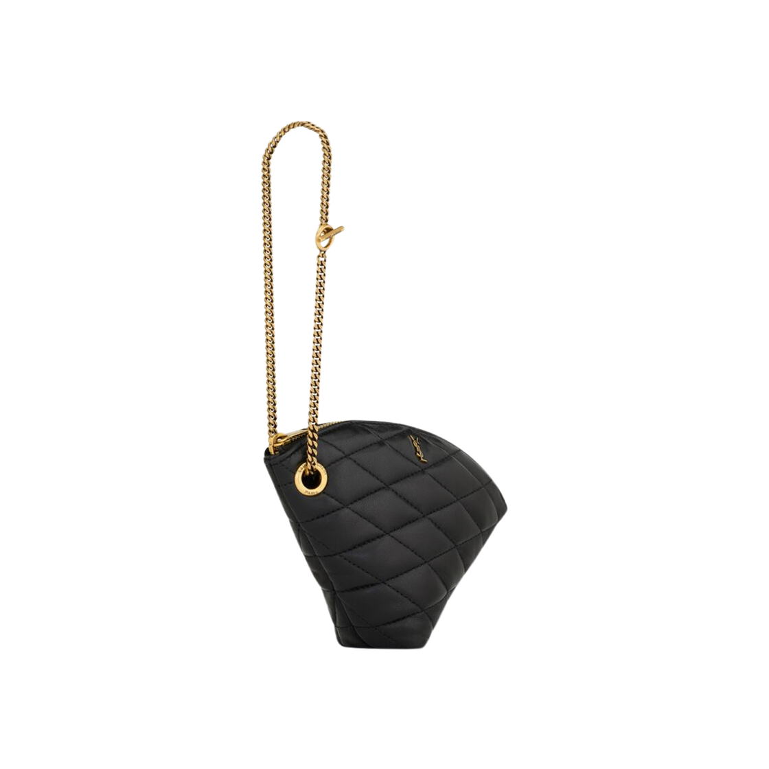 Saint Laurent Sade Triangle Coin Purse In Lambskin Black 상세 이미지 4