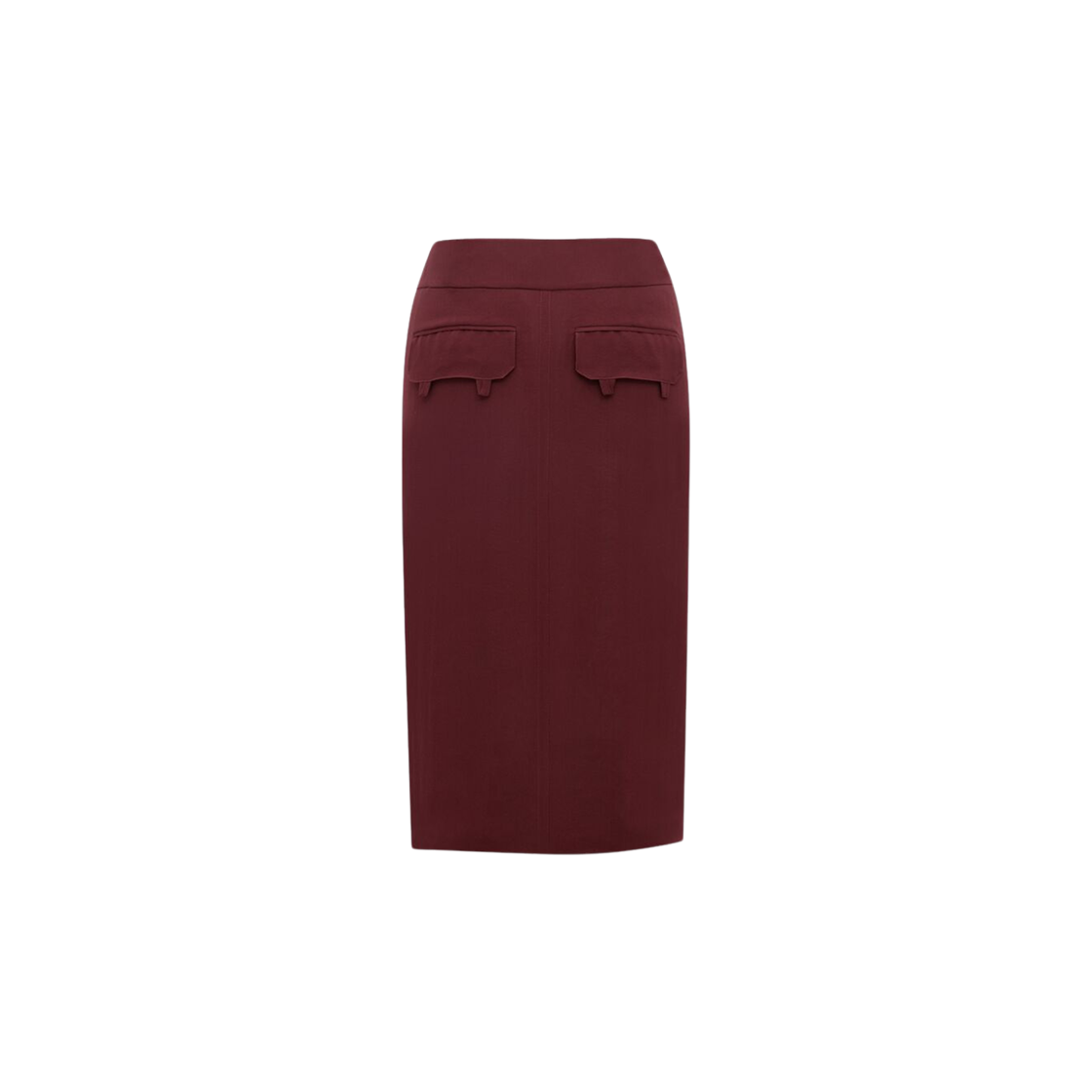 (W) Saint Laurent Pencil Skirt In Silk Crepe Muslin Bordeaux 상세 이미지 2