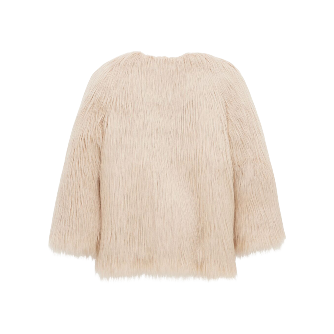 (W) Saint Laurent Short Coat In Animal-Free Fur Beige 상세 이미지 2