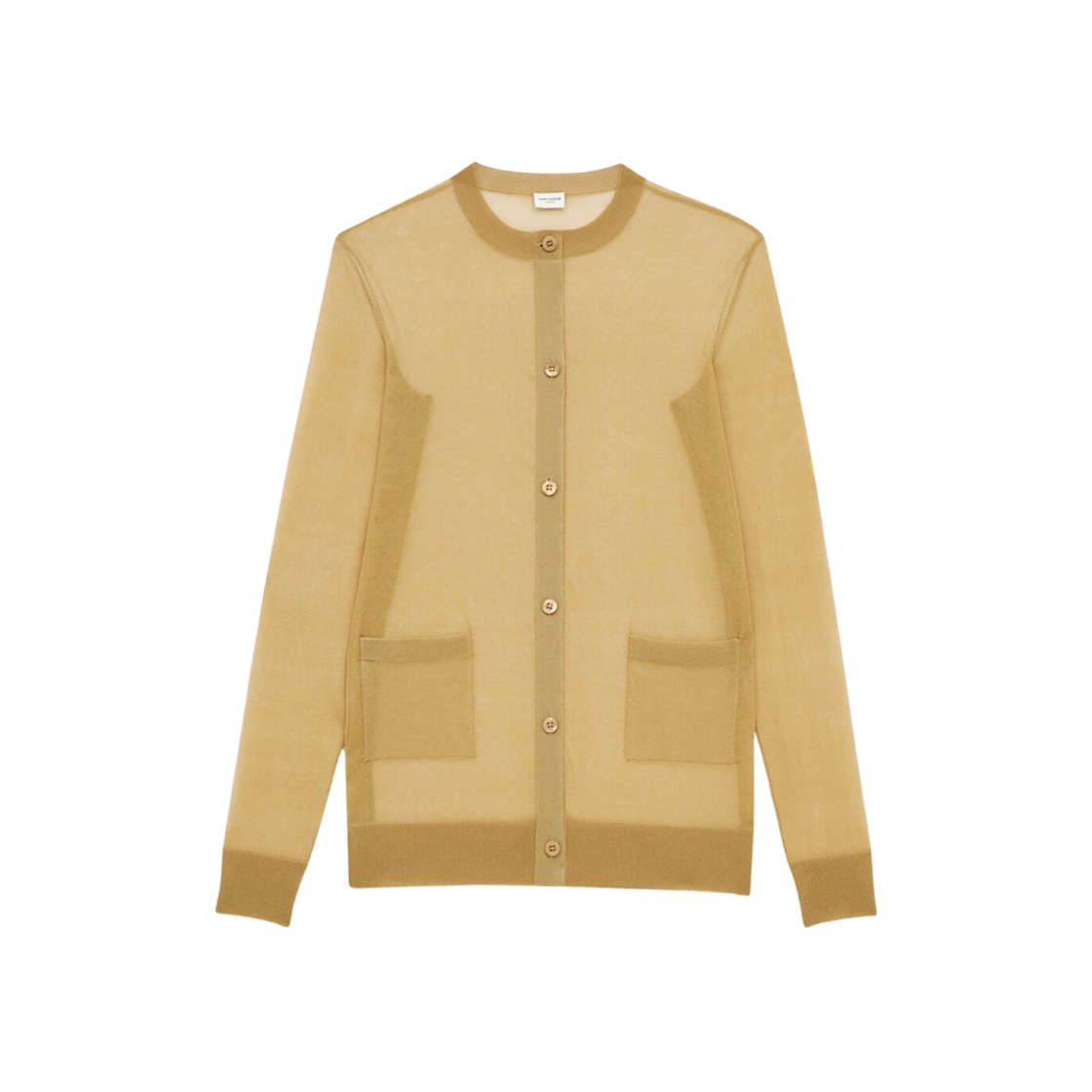 (W) Saint Laurent Cardigan In Silk Beige 상세 이미지 1