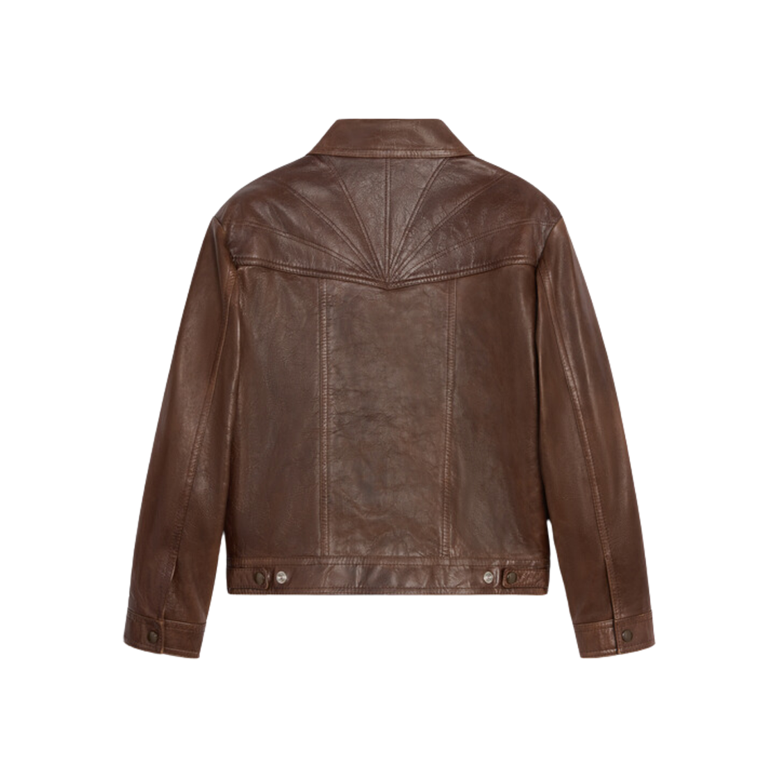 Celine Trucker Jacket In Waxed Lambskin Brown 상세 이미지 2