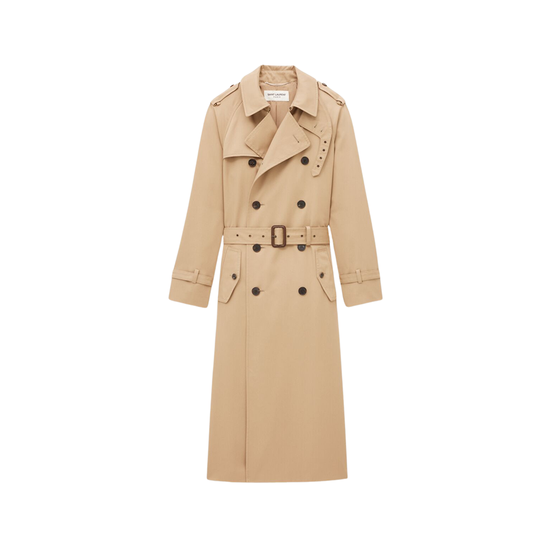 Saint Laurent Trench Coat In Gabardine Sable 상세 이미지 1