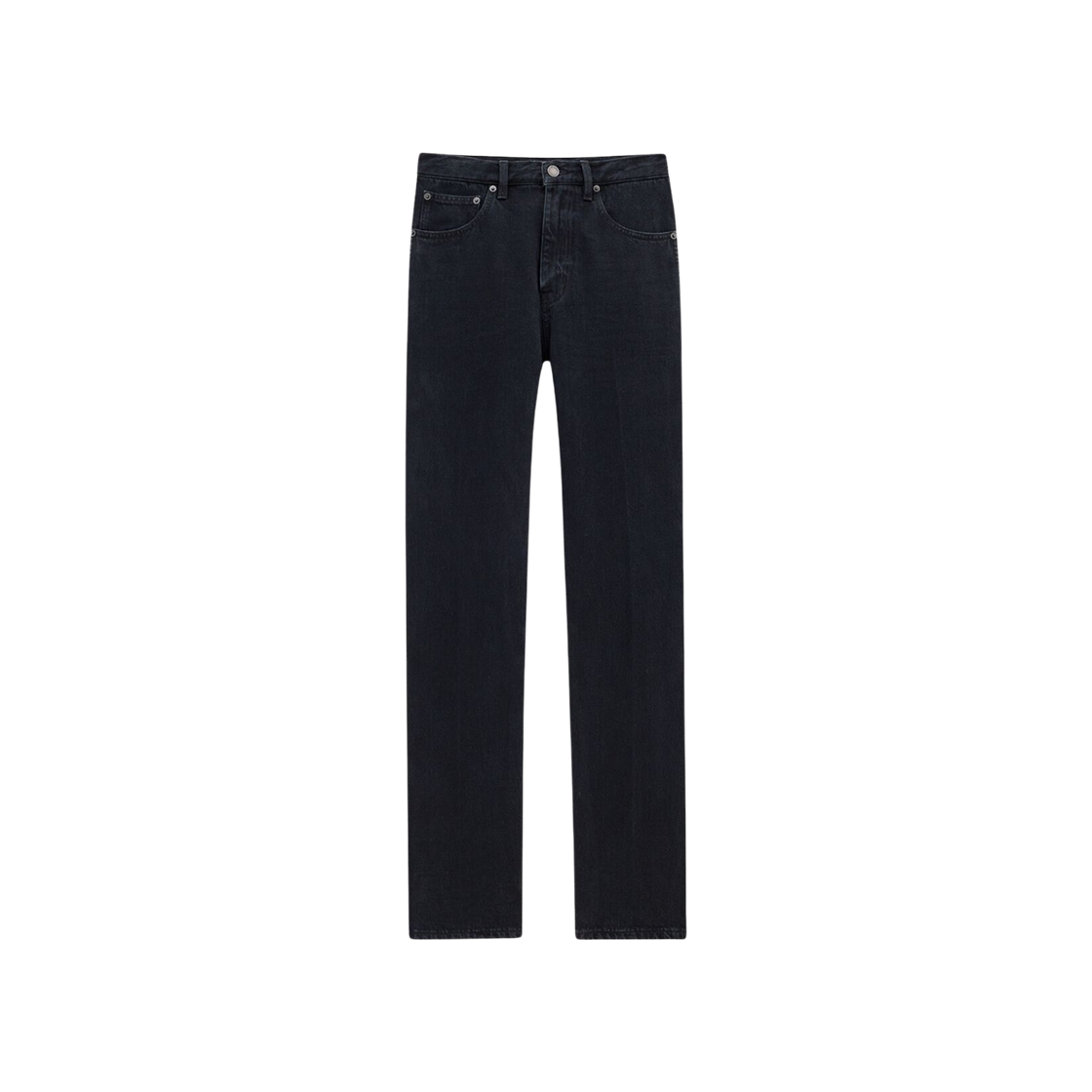 (W) Saint Laurent Straight Jeans In Carbon Black Denim Plain Carbon Black 상세 이미지 1