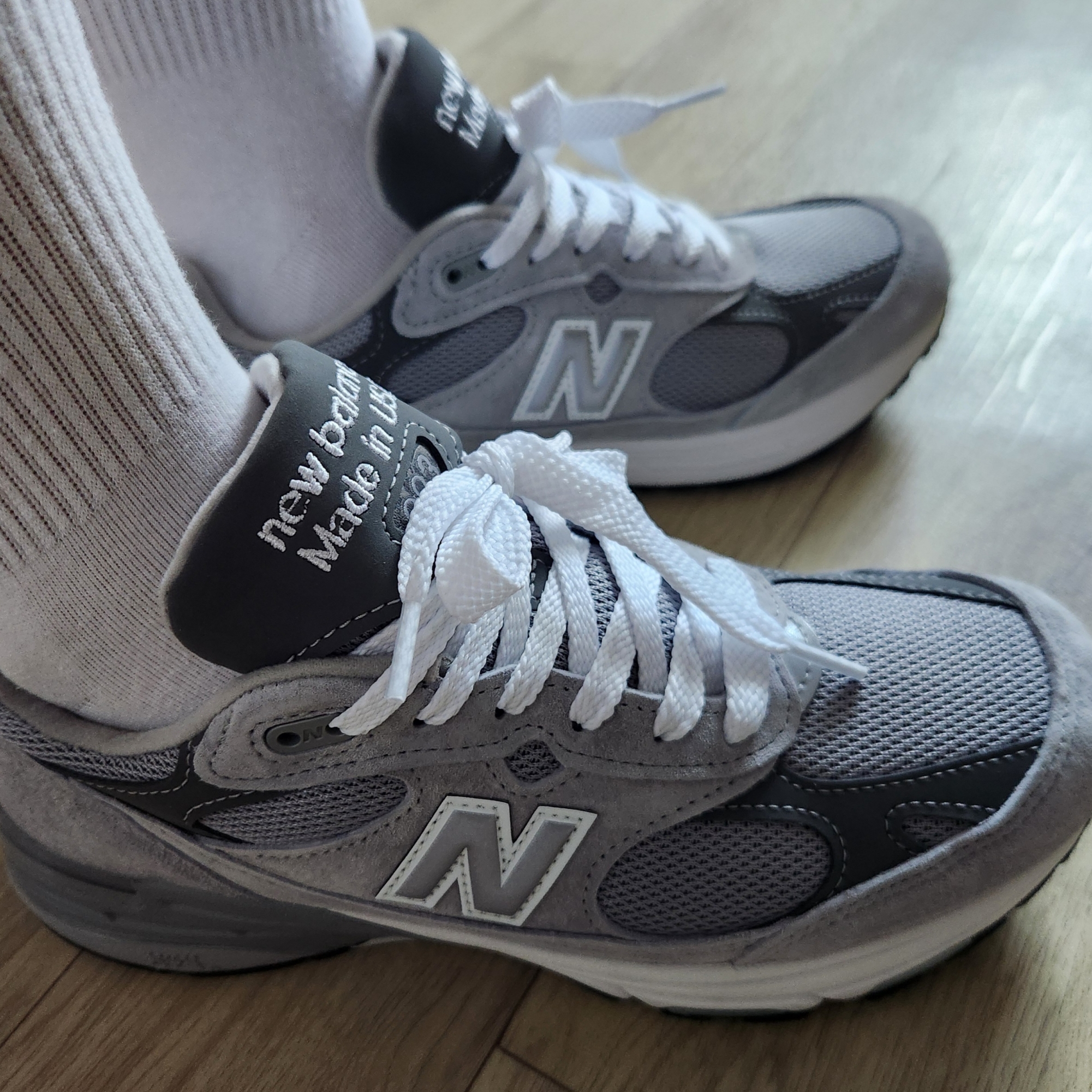 New Balance 993 Made in USA Grey - D Standard 착용 스타일 - 1