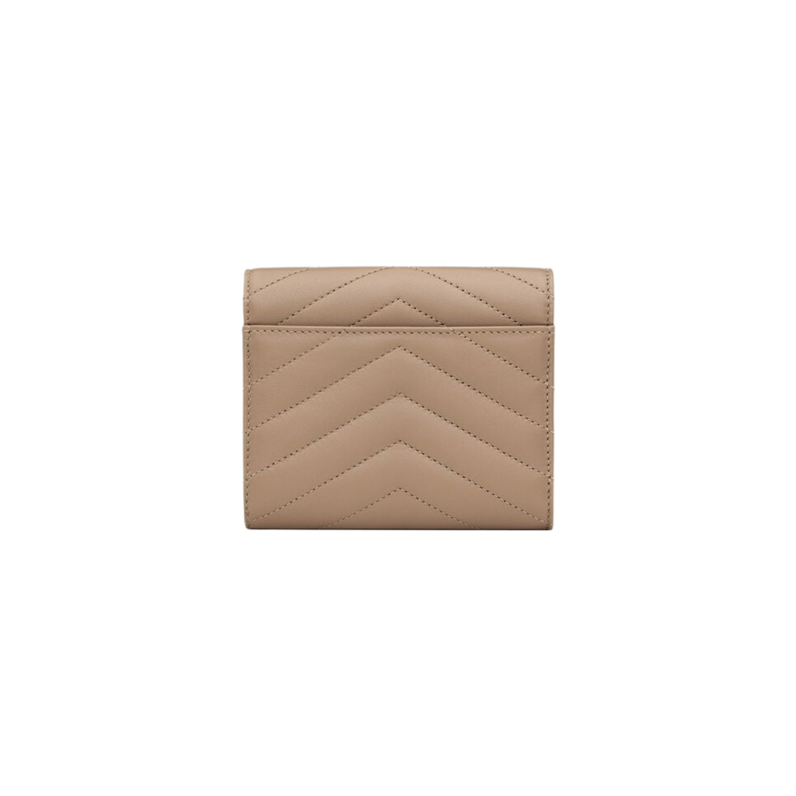 Saint Laurent Cassandre Matelasse Compact Tri-Fold Wallet In Lambskin Dusty Grey 상세 이미지 2