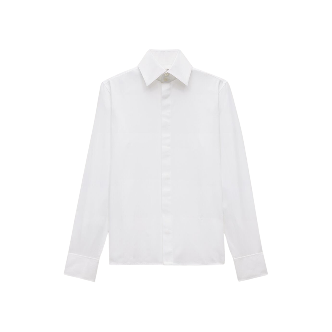 Saint Laurent Shirt In Striped Poplin Blanc 상세 이미지 1