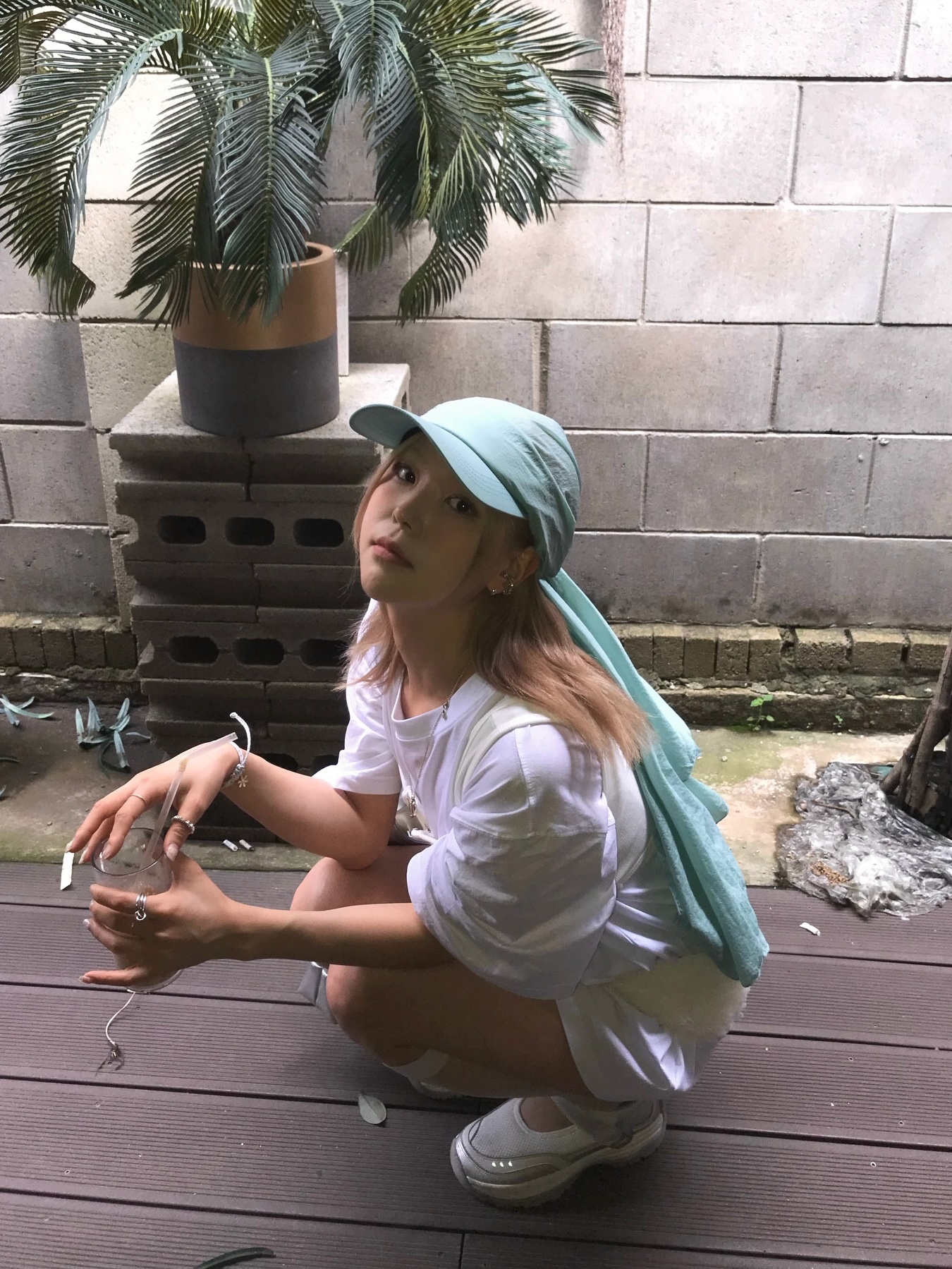 ACOC Sunflower Cap Mint 착용 스타일 - 3