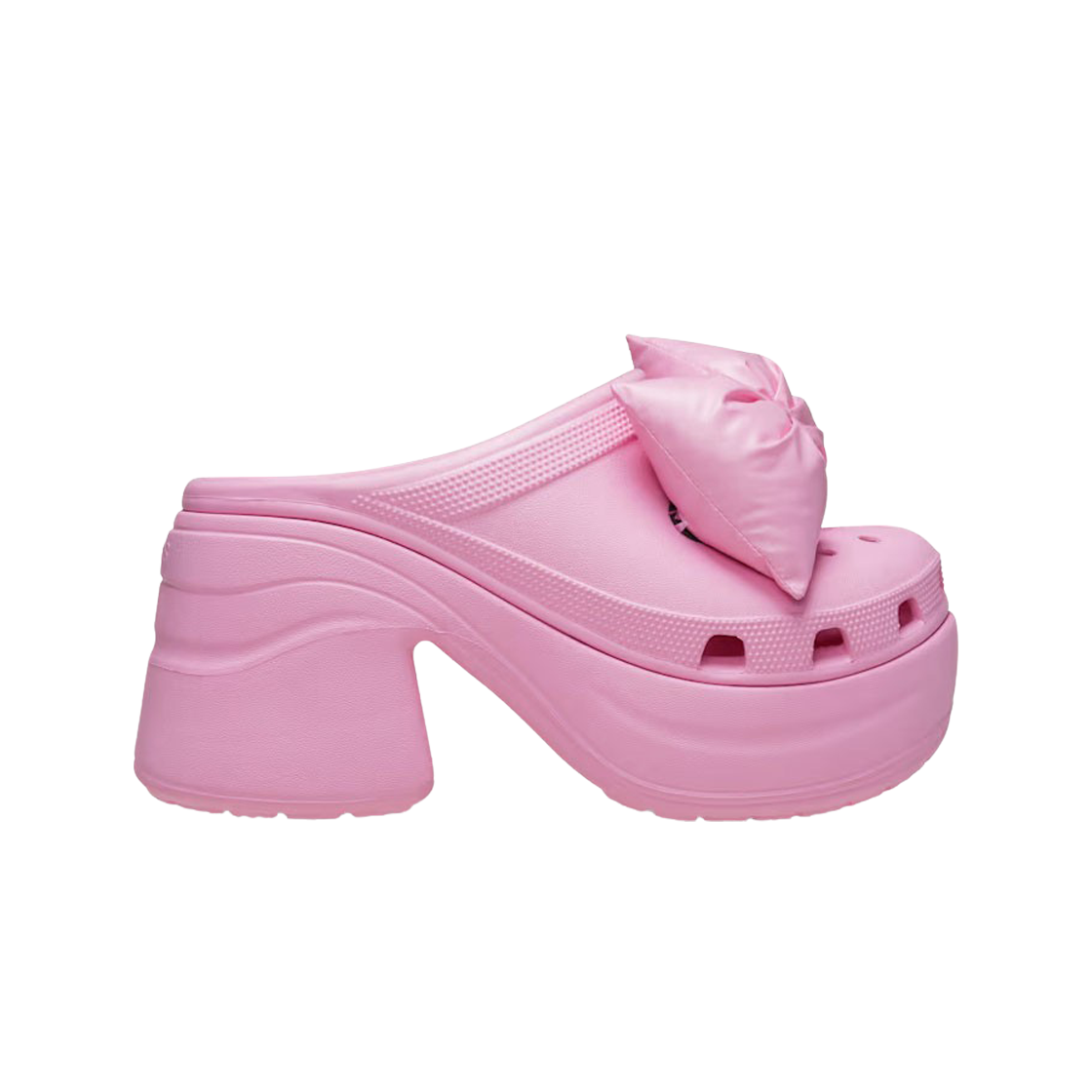 크록스 사이렌 보우 클로그 핑크 트위드