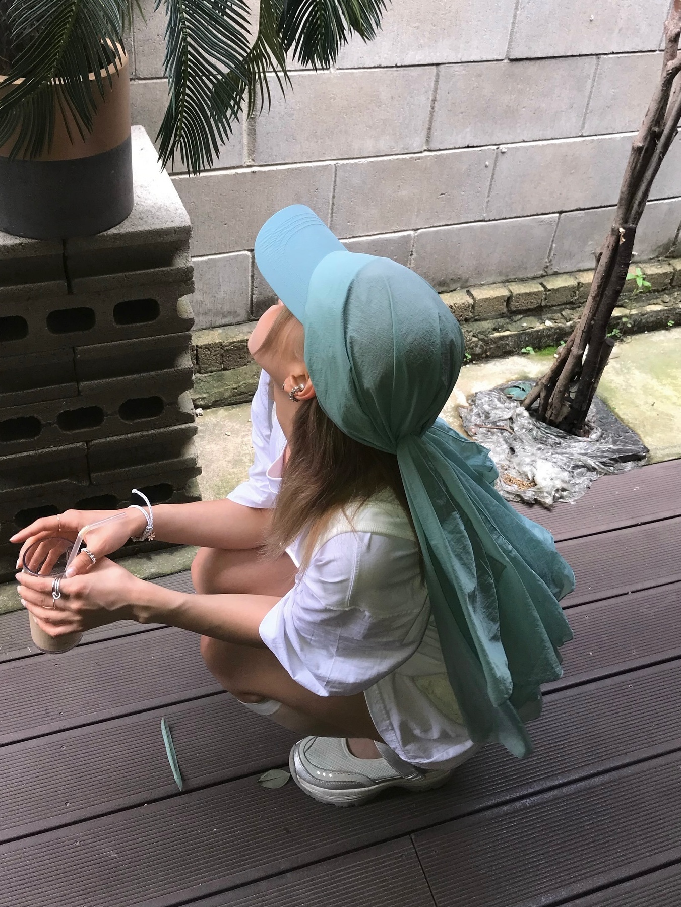 ACOC Sunflower Cap Mint 착용 스타일 - 2