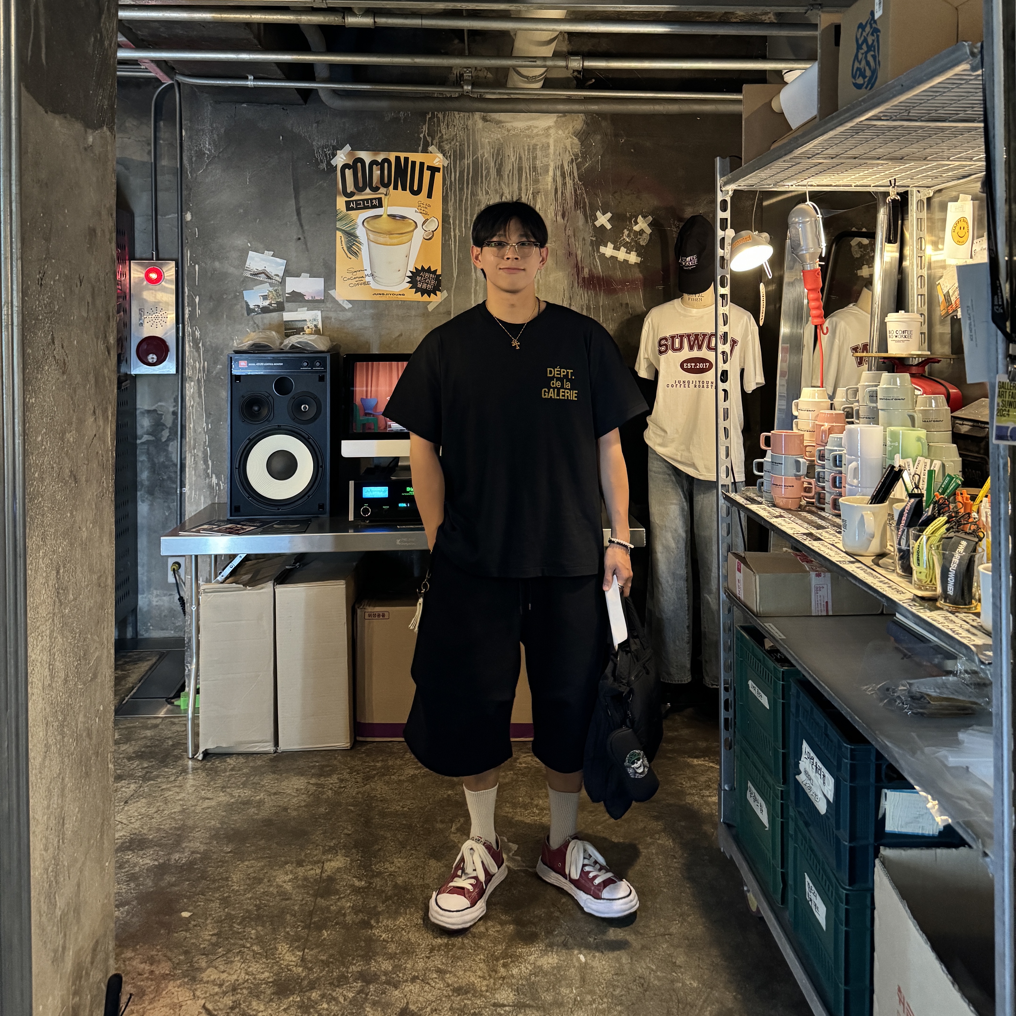 Gallery Dept. French T-Shirt Black 착용 스타일 - 2