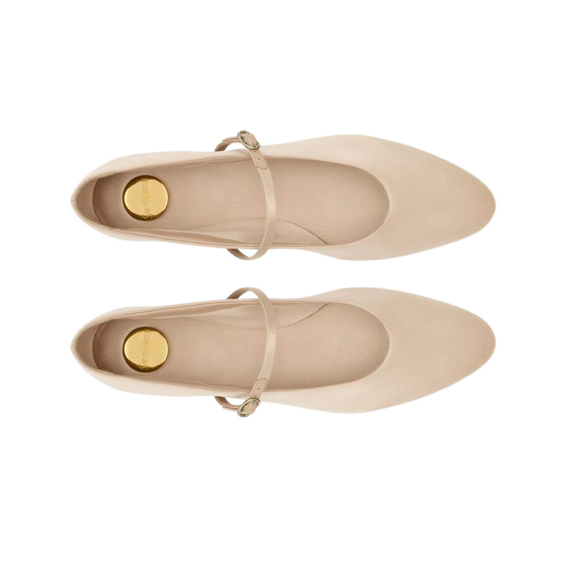 (W) Saint Laurent Gio Ballet Flats In Satin Crepe Light Nude 상세 이미지 2