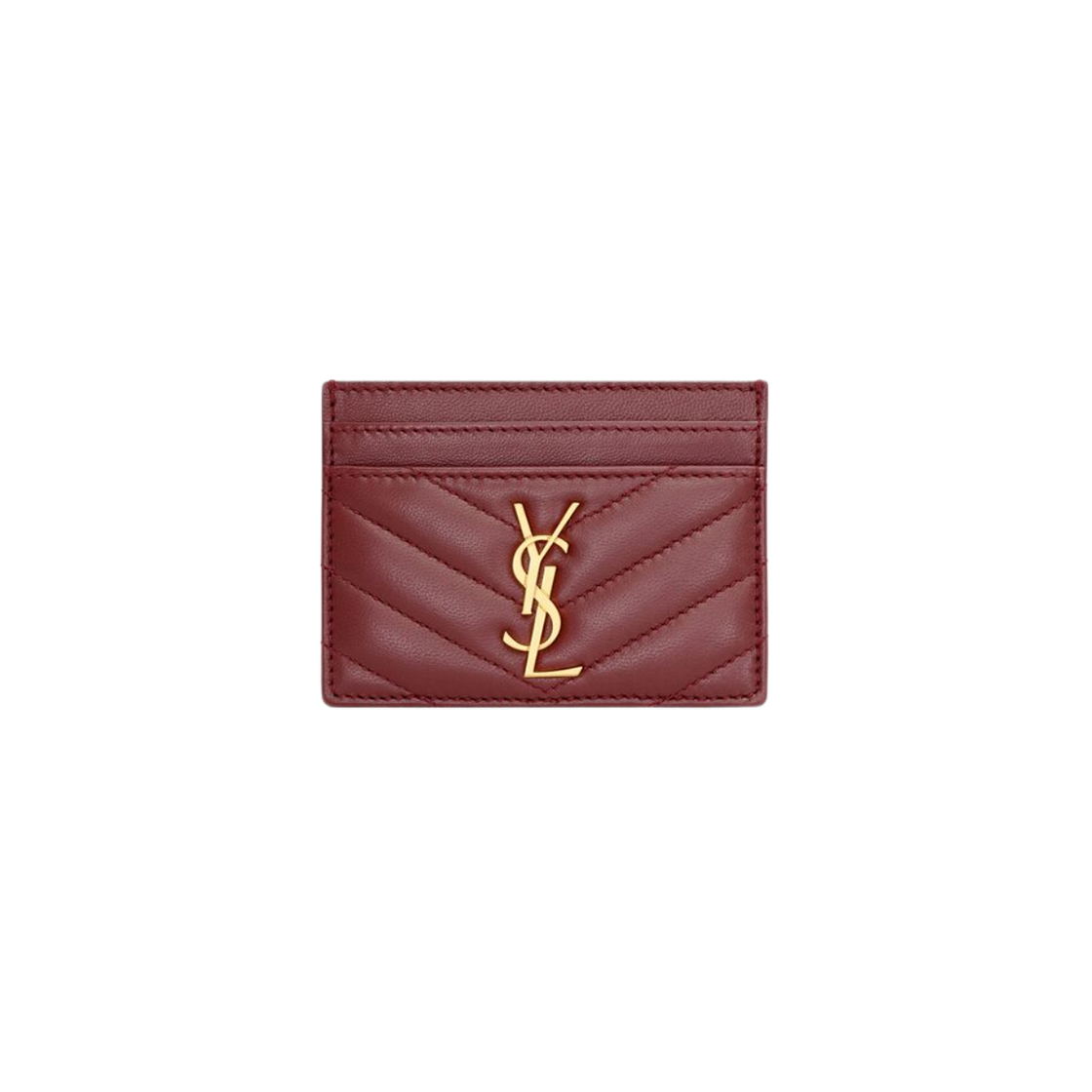 Saint Laurent Cassandre Matelasse Card Case In Lambskin Rouge Merlot 상세 이미지 1