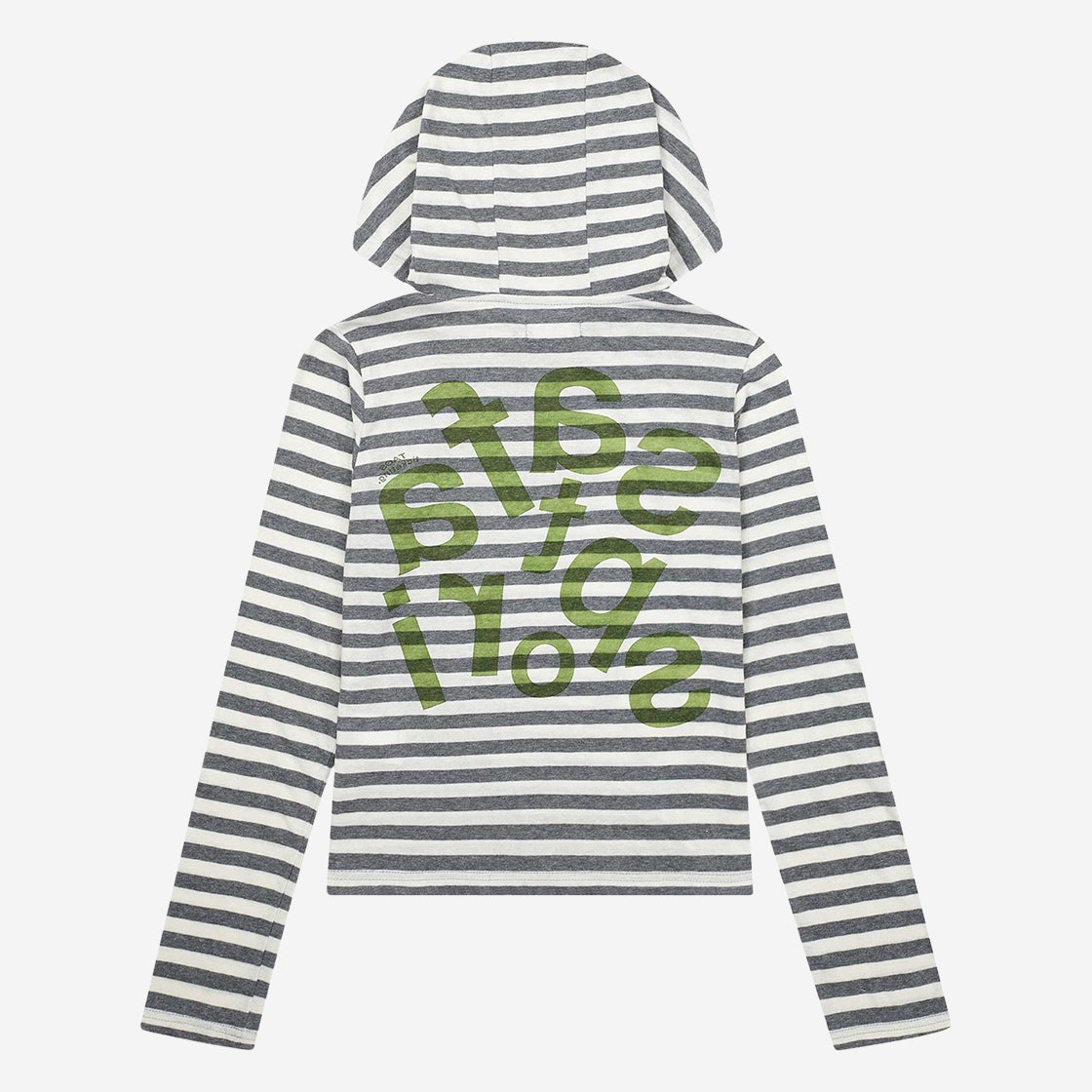 saf00245 Safarispot 1/2 Ticketing Stripe Border Hoodie Gray - #2