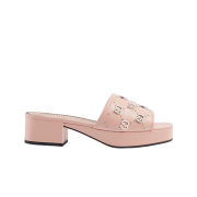 (W) Gucci Interlocking G Slide Sandal Light pink leather