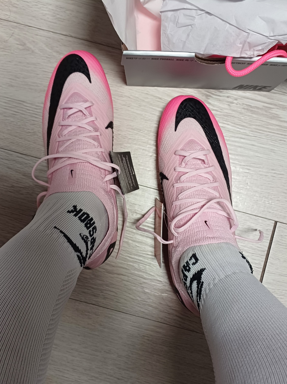 Nike Zoom Mercurial Vapor 15 Elite AG Pro Pink Foam Black 착용 스타일