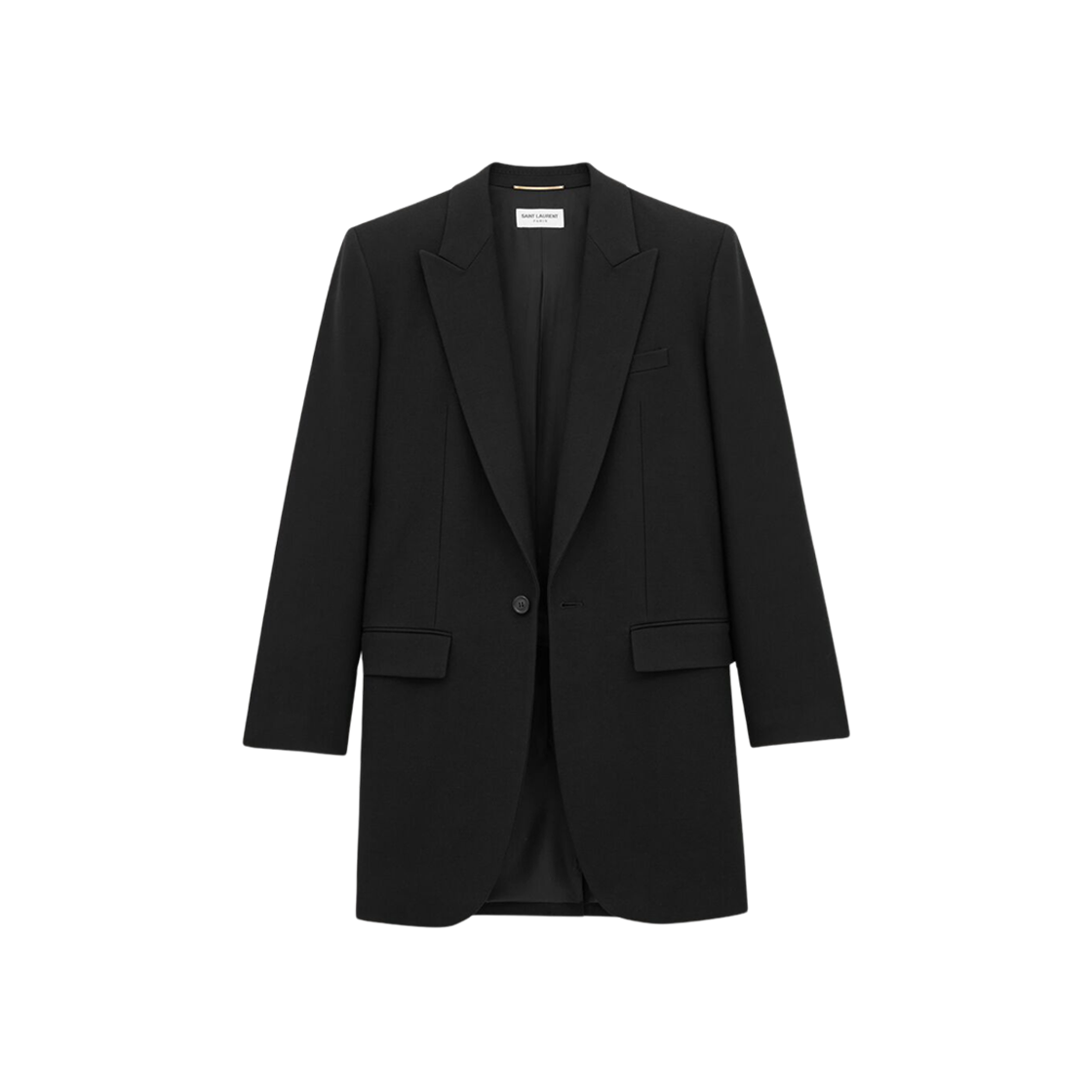 (W) Saint Laurent Long Jacket In Wool Gabardine Black 상세 이미지 2