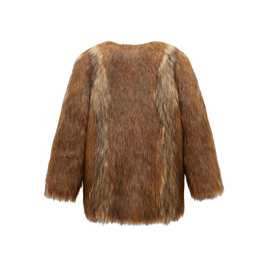 (W) Saint Laurent Short Coat In Animal-Free Fur Marron 상세 이미지 2