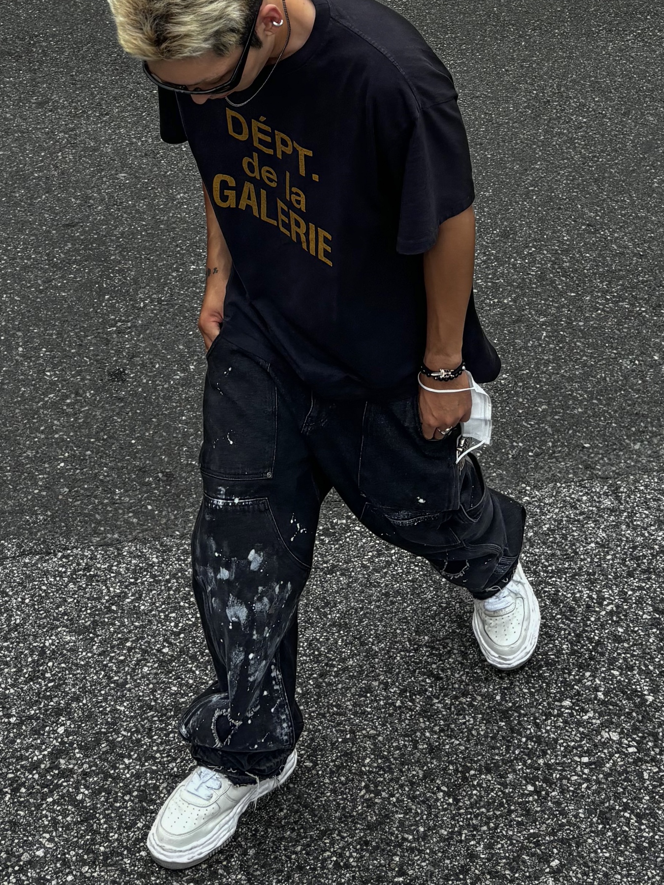 Wapworks Work Double Knee Carpenter Pants, Maison Mihara Yasuhiro Wayne Puffer OG Sole Leather Low-top Sneakers White 착용 스타일 - 2
