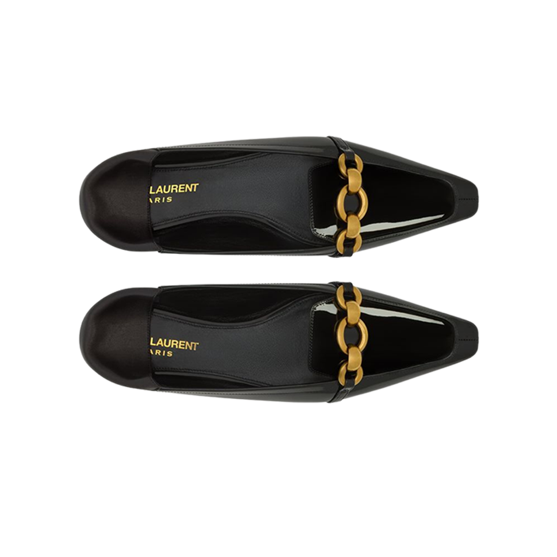 (W) Saint Laurent Le Maillon Slippers In Patent Leather Black 상세 이미지 2