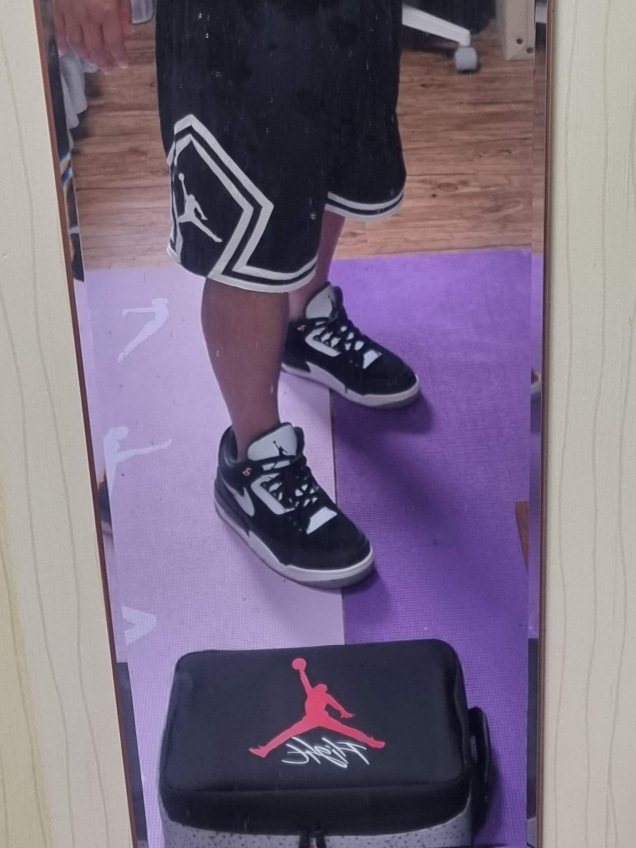 Jordan 3 Retro Tinker Black Cement Gold, Jordan Dri-Fit Sport Diamond Shorts Black - Asia 착용 스타일
