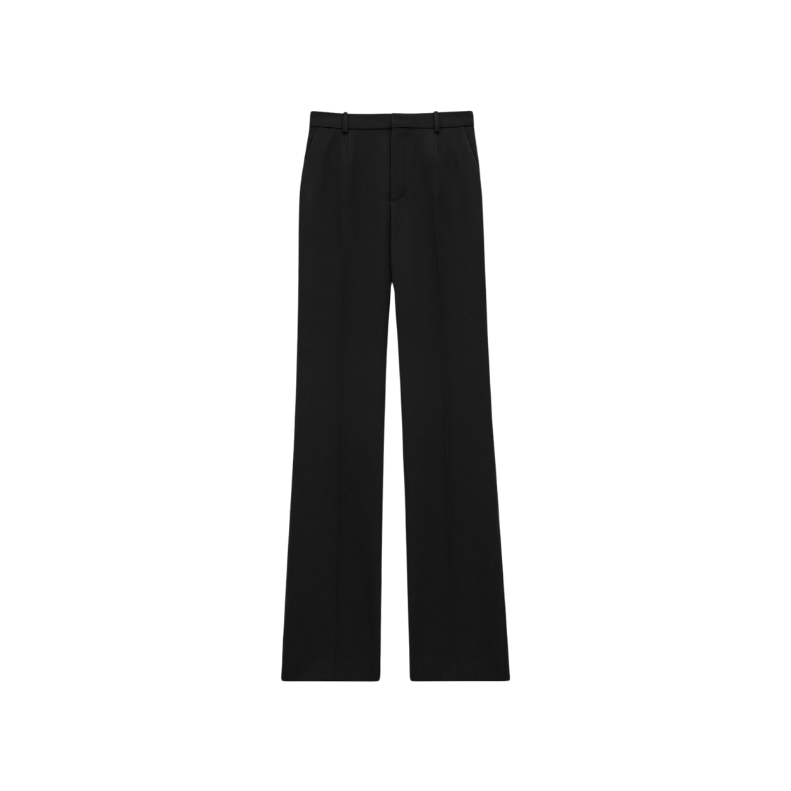 (W) Saint Laurent Flared Tuxedo Pants In Grain De Poudre Black 상세 이미지 1