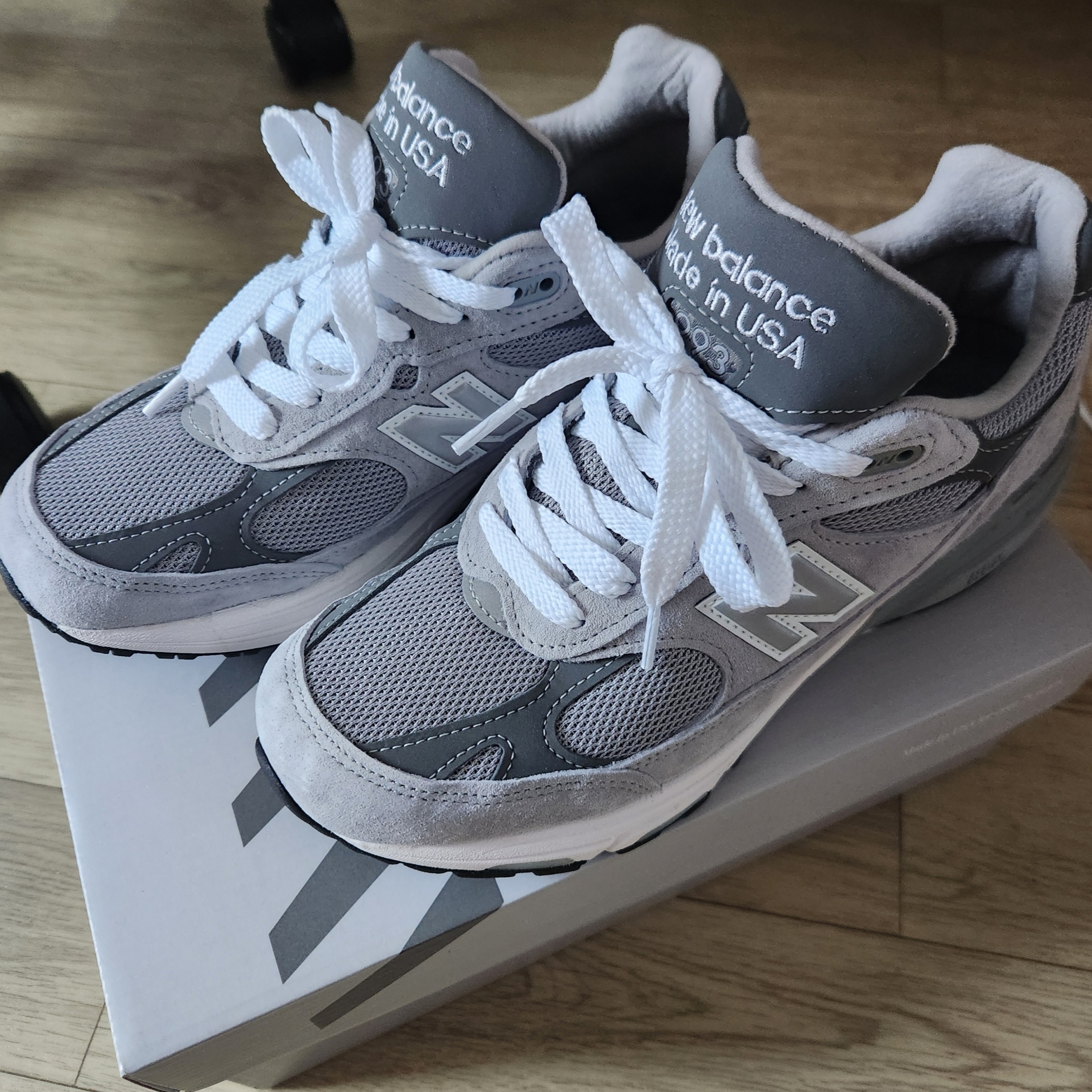 New Balance 993 Made in USA Grey - D Standard 착용 스타일 - 2