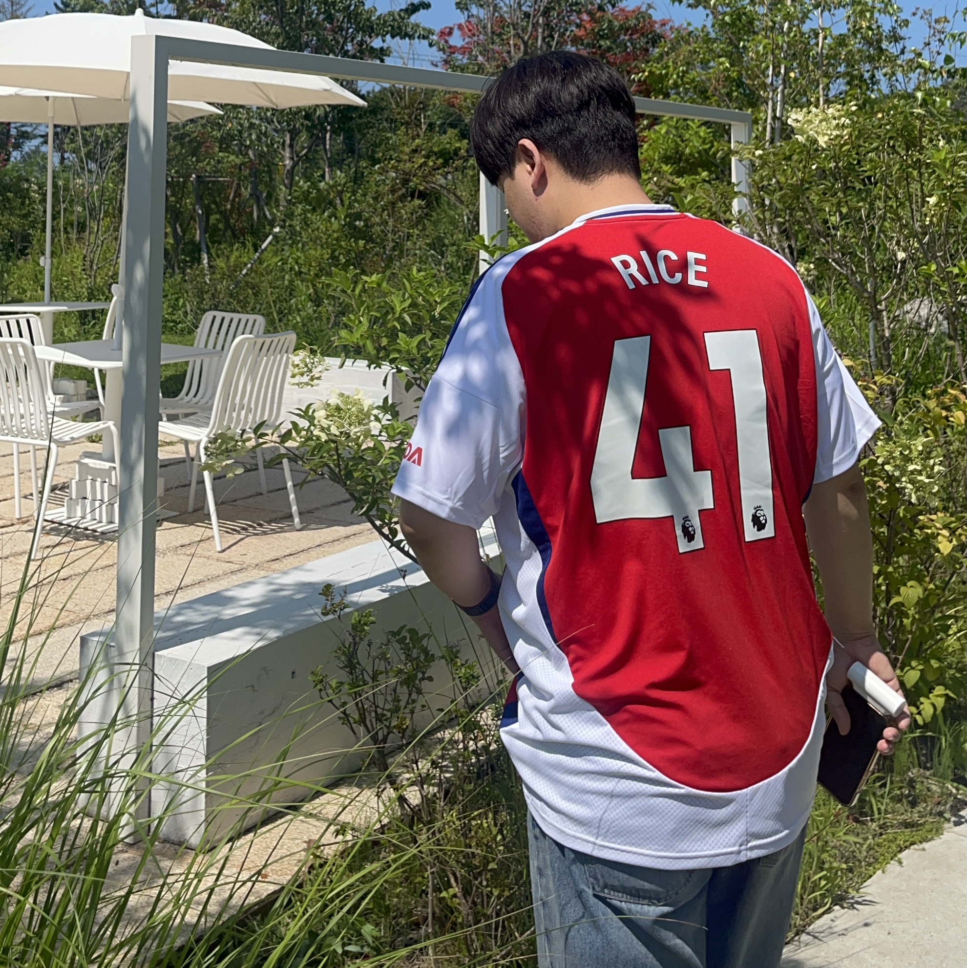 Adidas Arsenal 2024/25 Home Jersey Better Scarlet White - KR Sizing (Non Marking Ver.) 착용 스타일 - 1