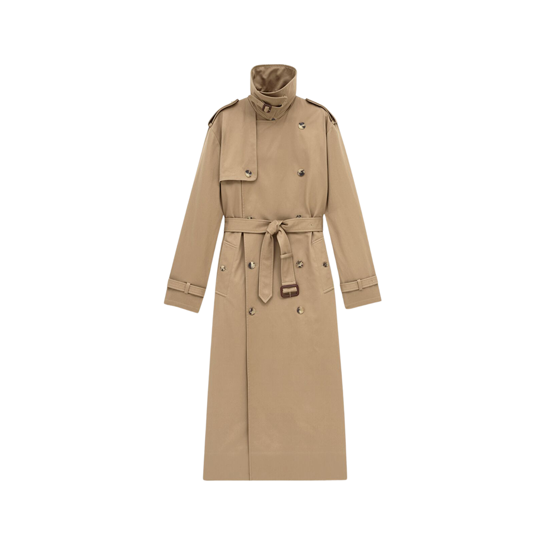 (W) Saint Laurent Trench Coat In Cotton Serge Beige 상세 이미지 3