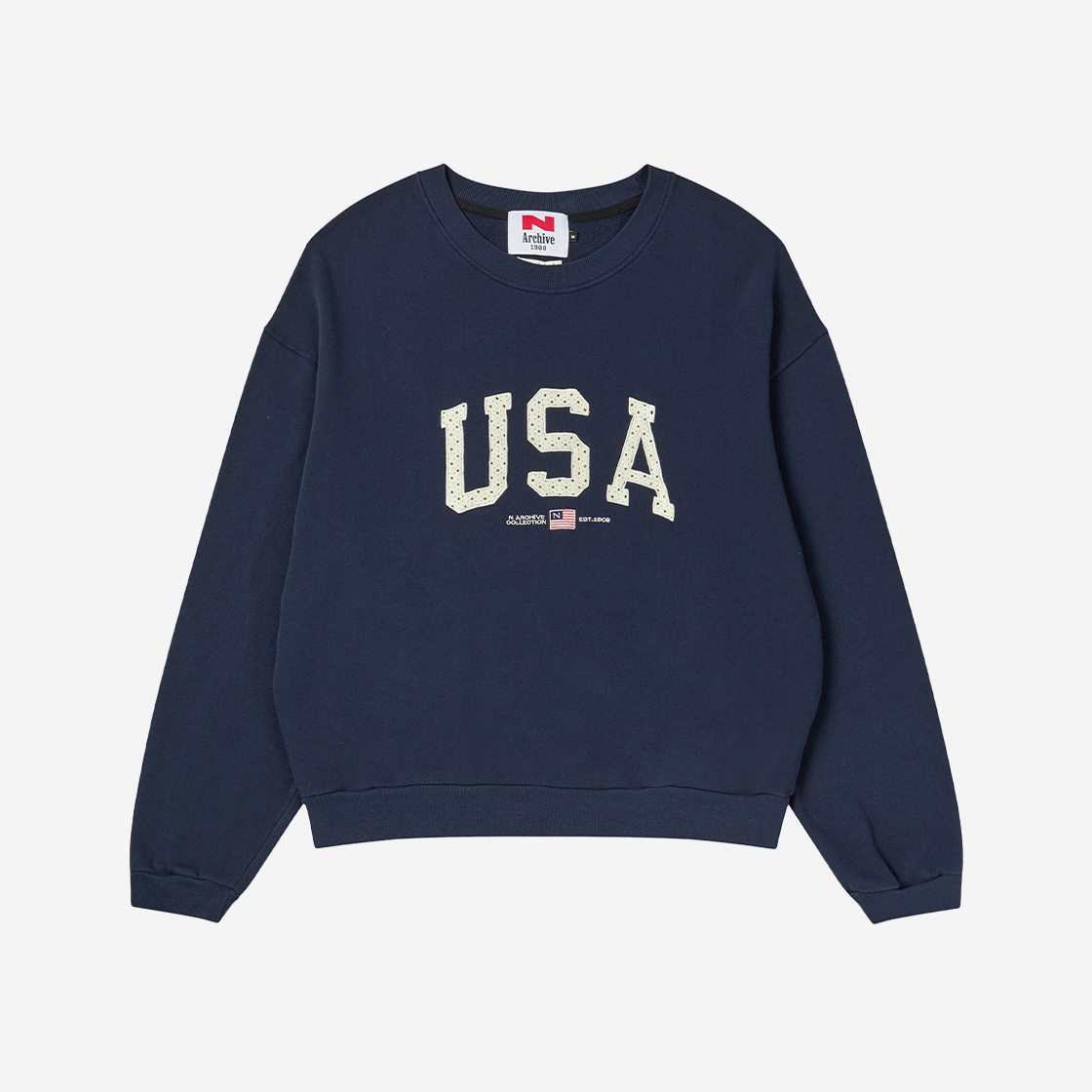 엔 아카이브 아메리칸 드림 빈티지 스웨트 셔츠 네이비
