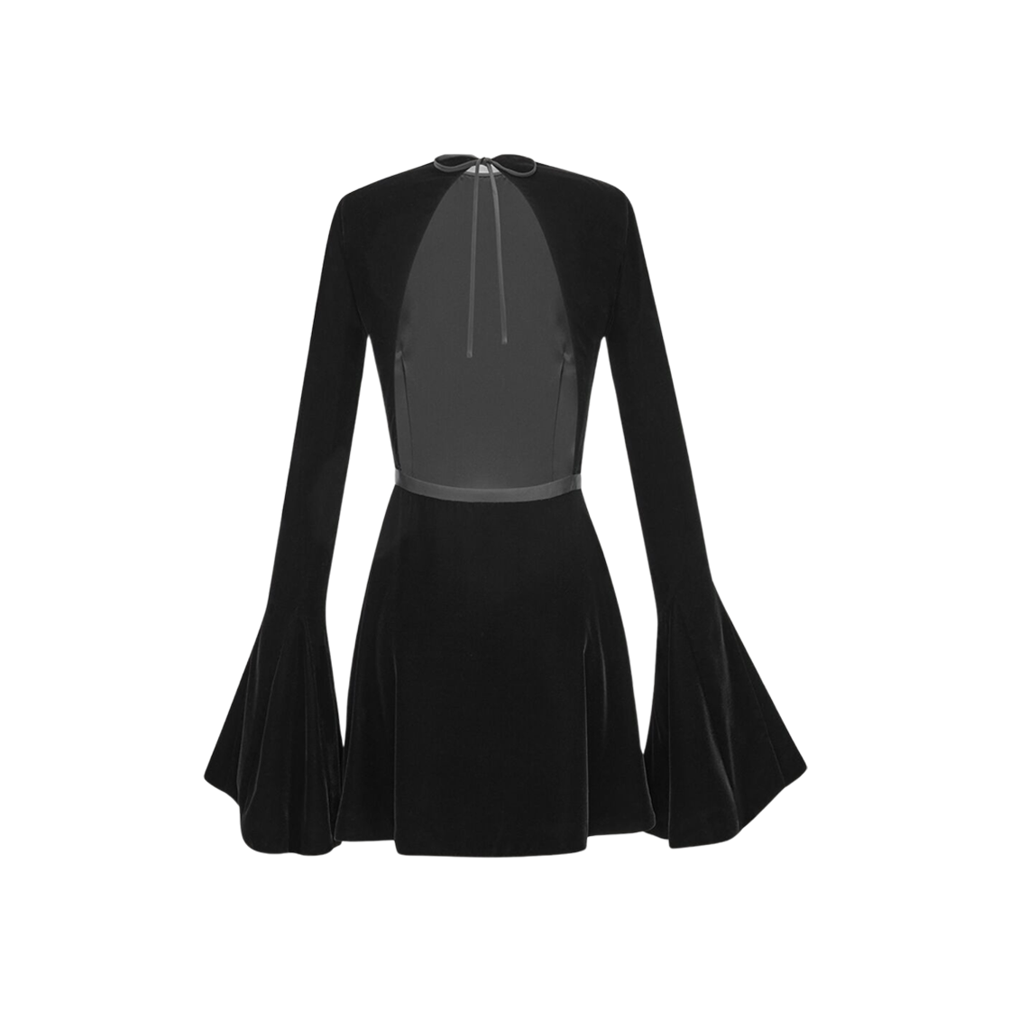 (W) Saint Laurent Backless Skater Dress In Velvet Black 상세 이미지 2